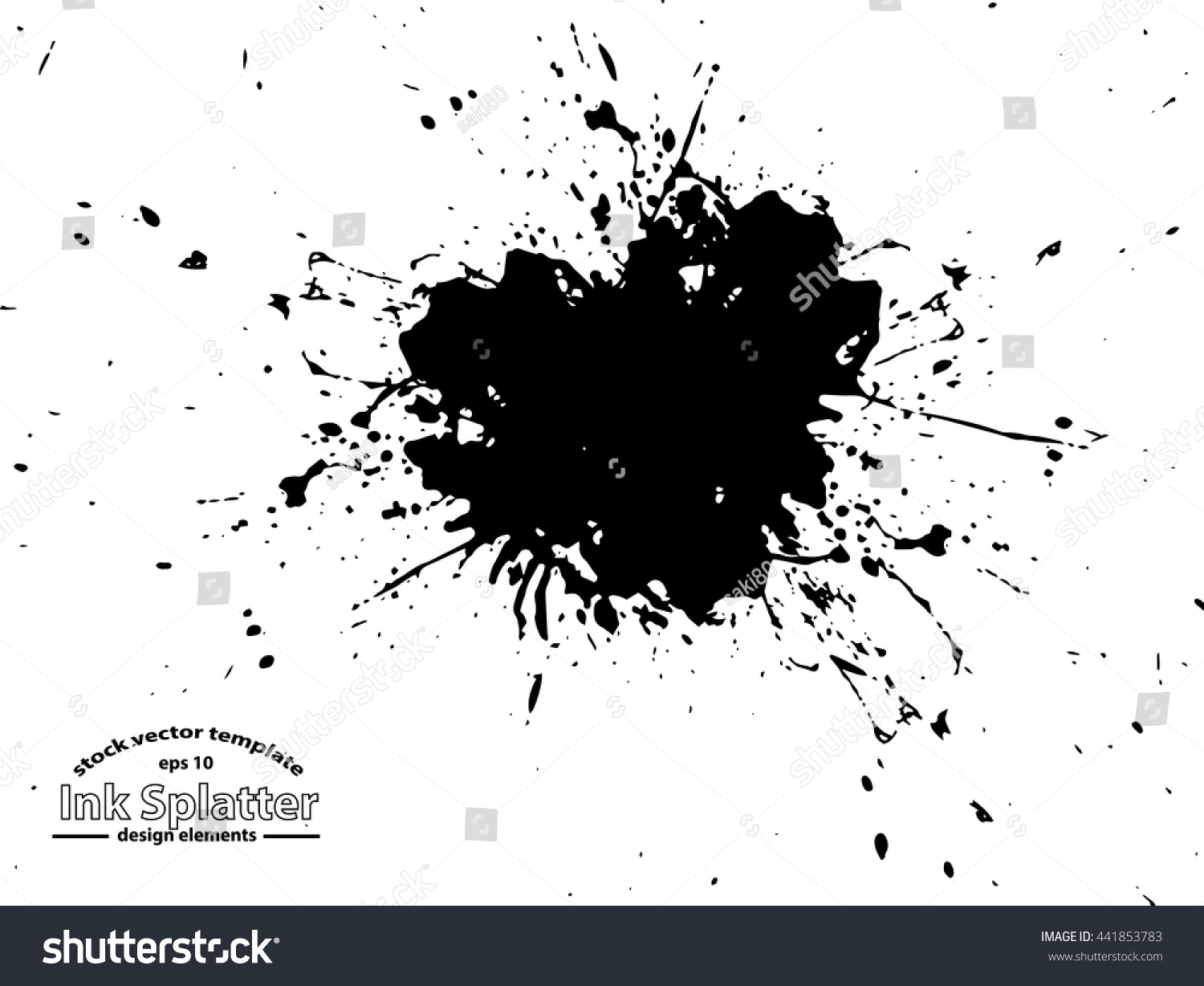 Abstract Black Ink Splash Background Grunge Stock Vector (Royalty Free ...