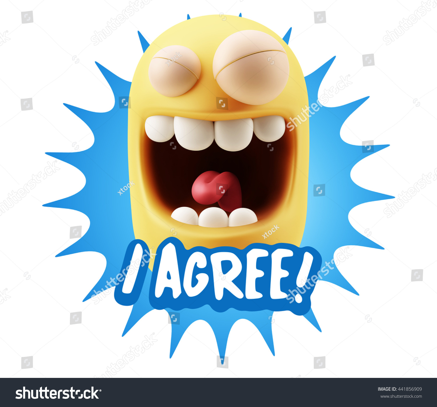 3d Illustration Laughing Character Emoji Expression Stock Illustration ...