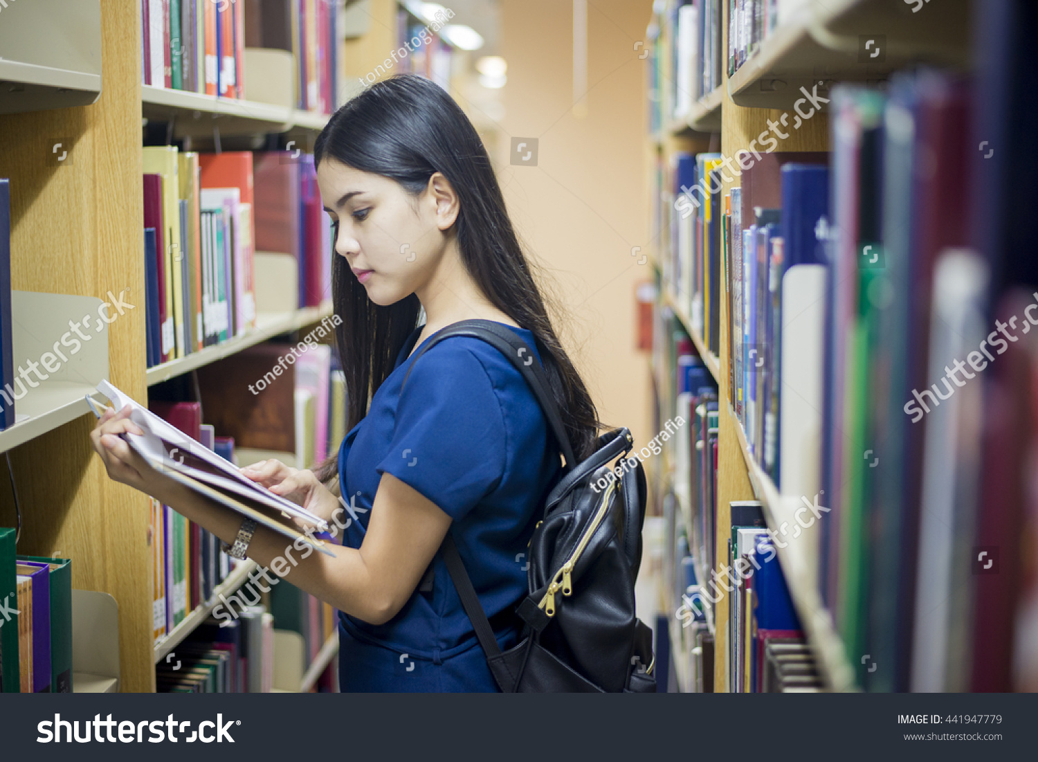 Portrait Asian University Student On Campus Stock Photo 441947779 ...