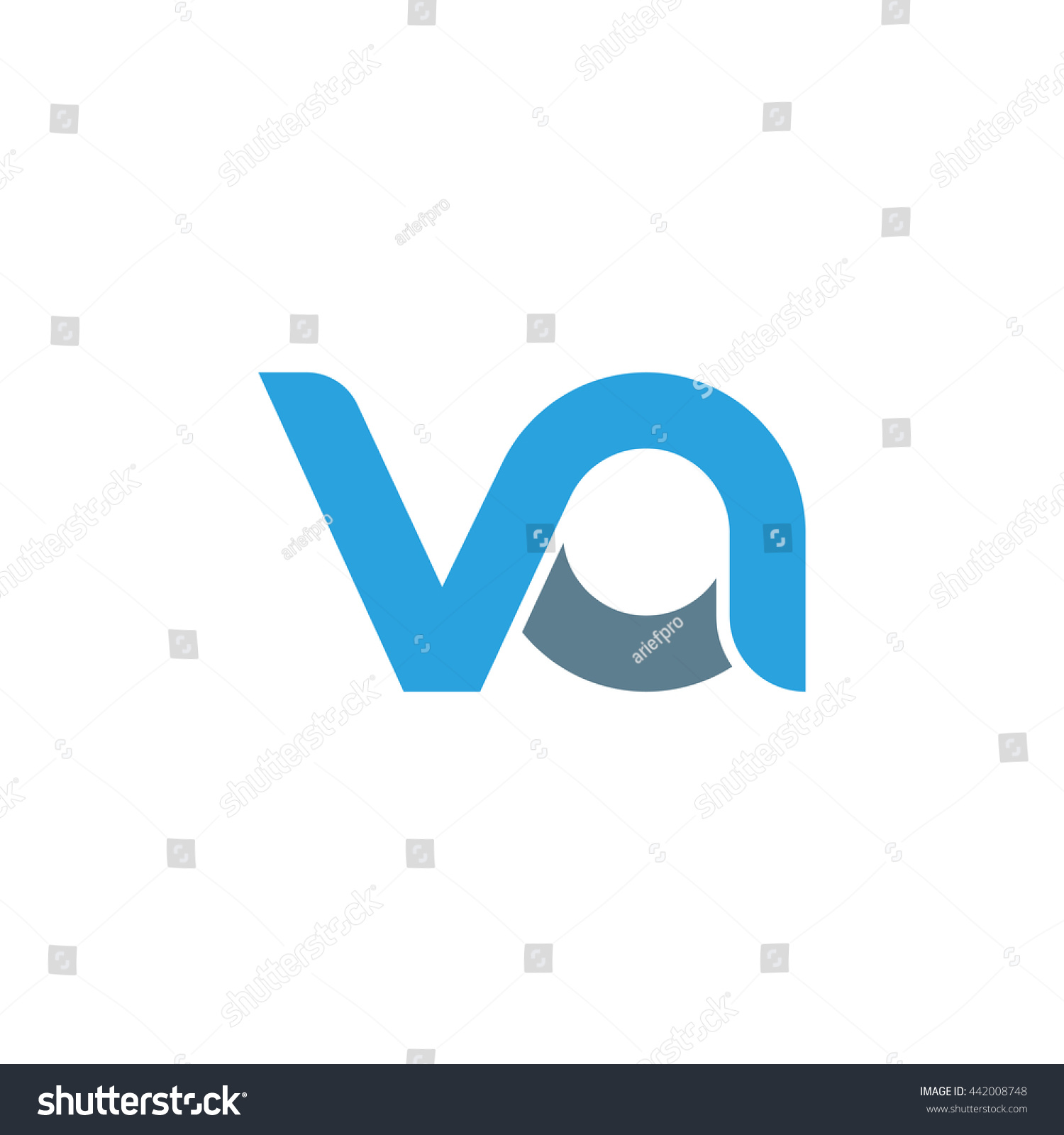 Initial Letter Va Linked Round Lowercase Stock Vector (Royalty Free ...