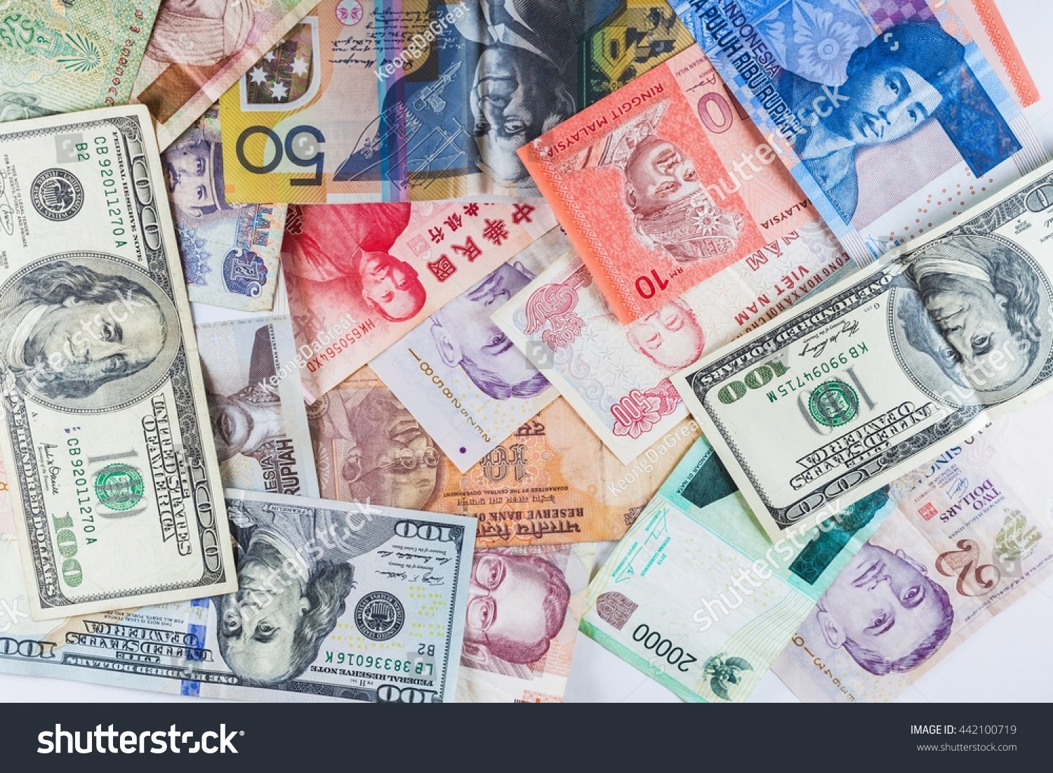 Multiple Currency Banknotes Colorful Background Showed Stock Photo ...