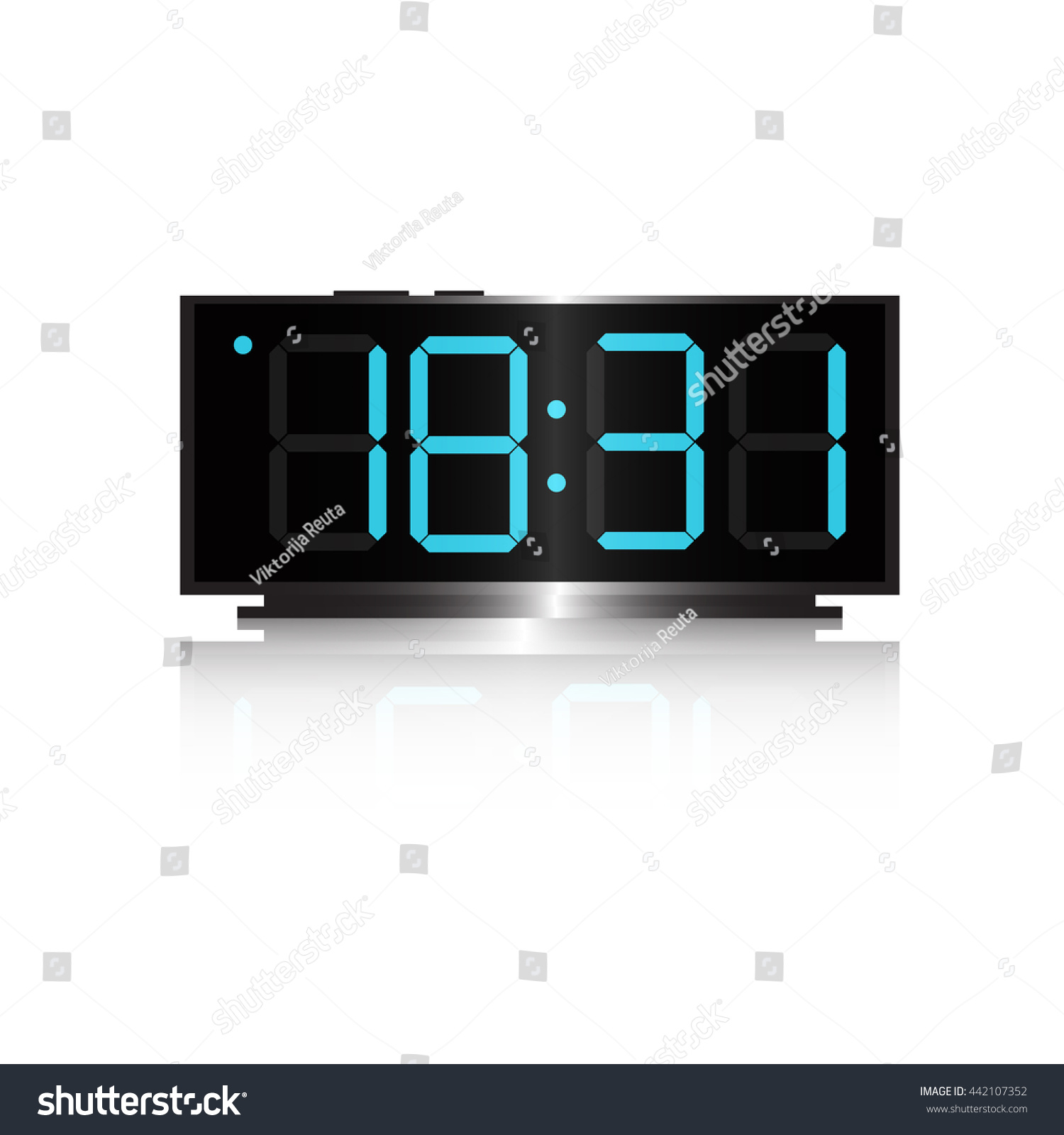 Vector Illustration Blue Digital Clock Digital Stock Vector (Royalty ...