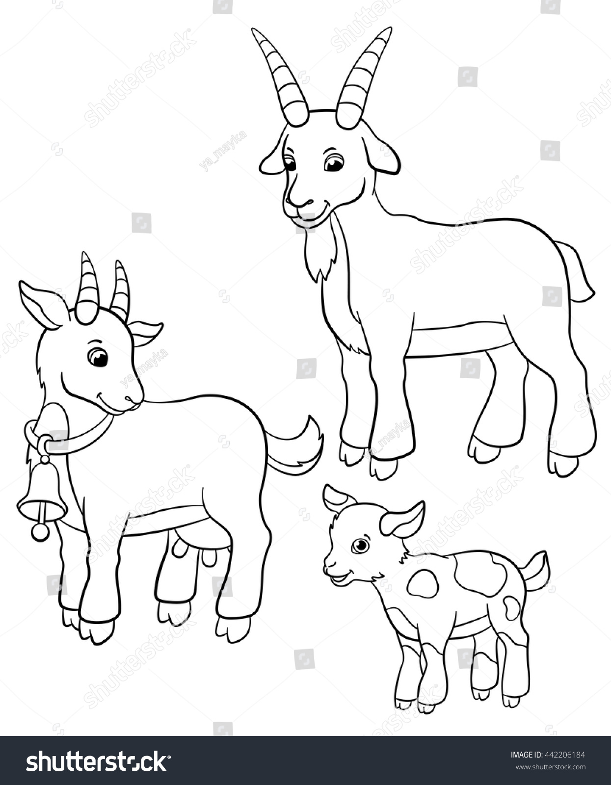 Раскраска домашние животные коза
