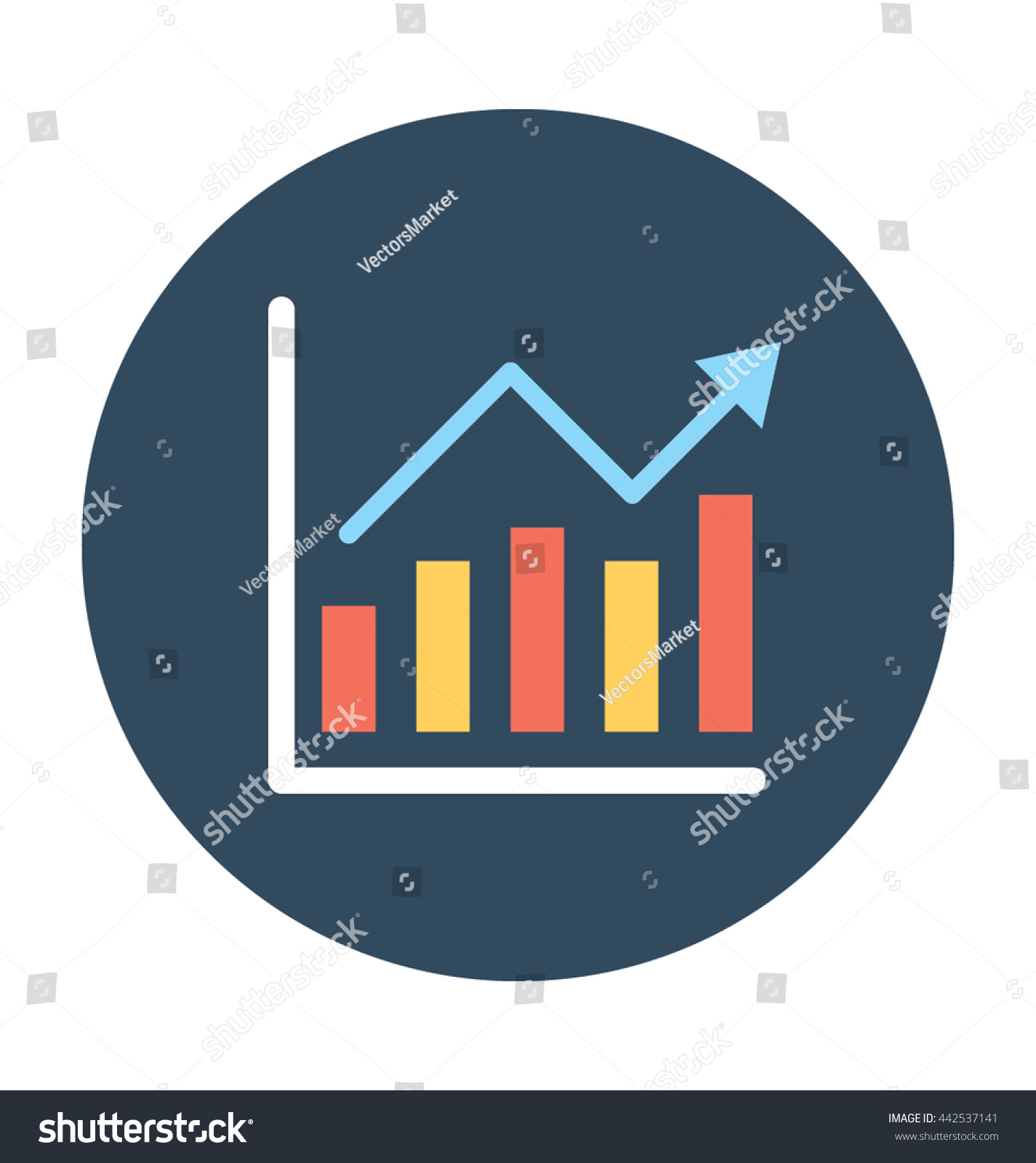 Growth Chart Vector Icon Stock Vector (Royalty Free) 442537141 ...