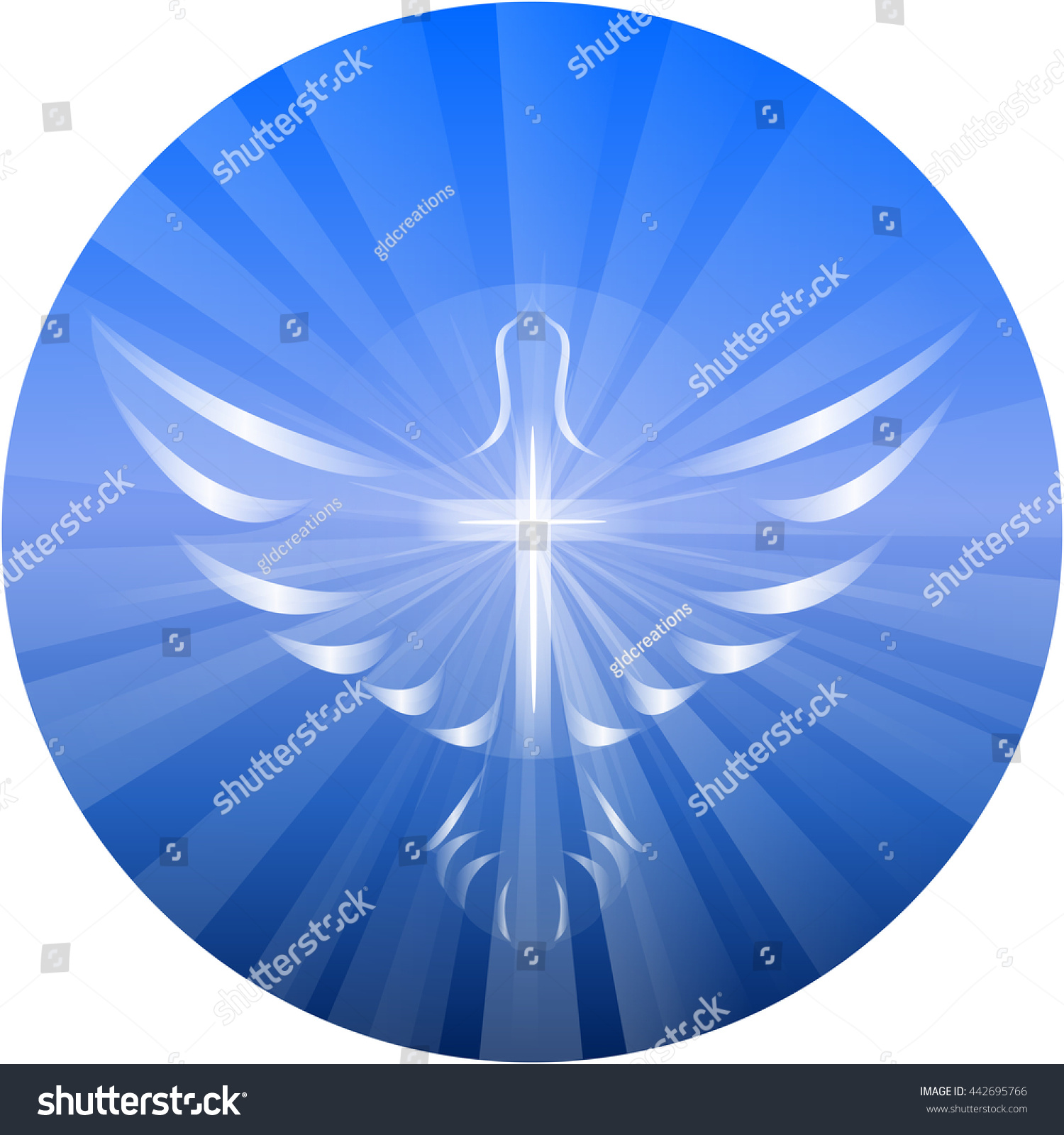 Symbolized Vector Illustration Dove Cross Representing Stock Vector Royalty Free