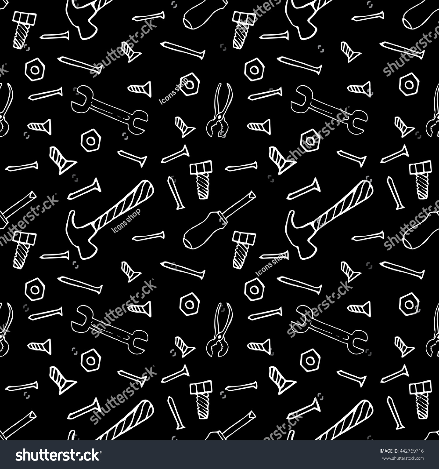 Mechanical Tools Seamless Pattern Vector Stock Vector (Royalty Free ...