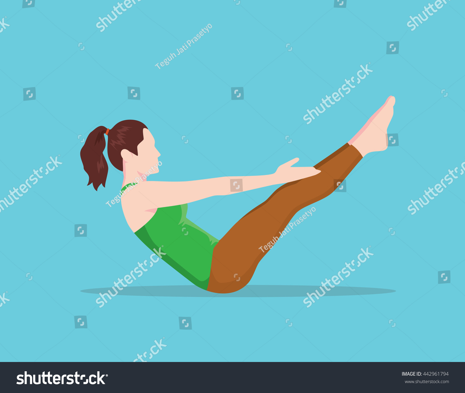 Teaser Pilates Position Name Lie Flat Stock Vector (Royalty Free ...