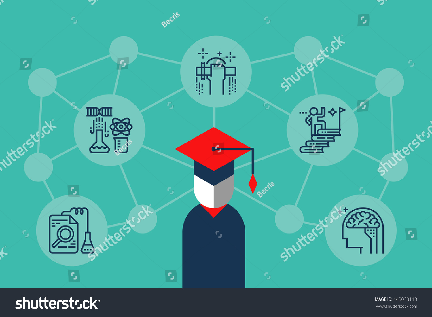 Education Knowledge Learning Network Concept Illustration Stock Vector ...