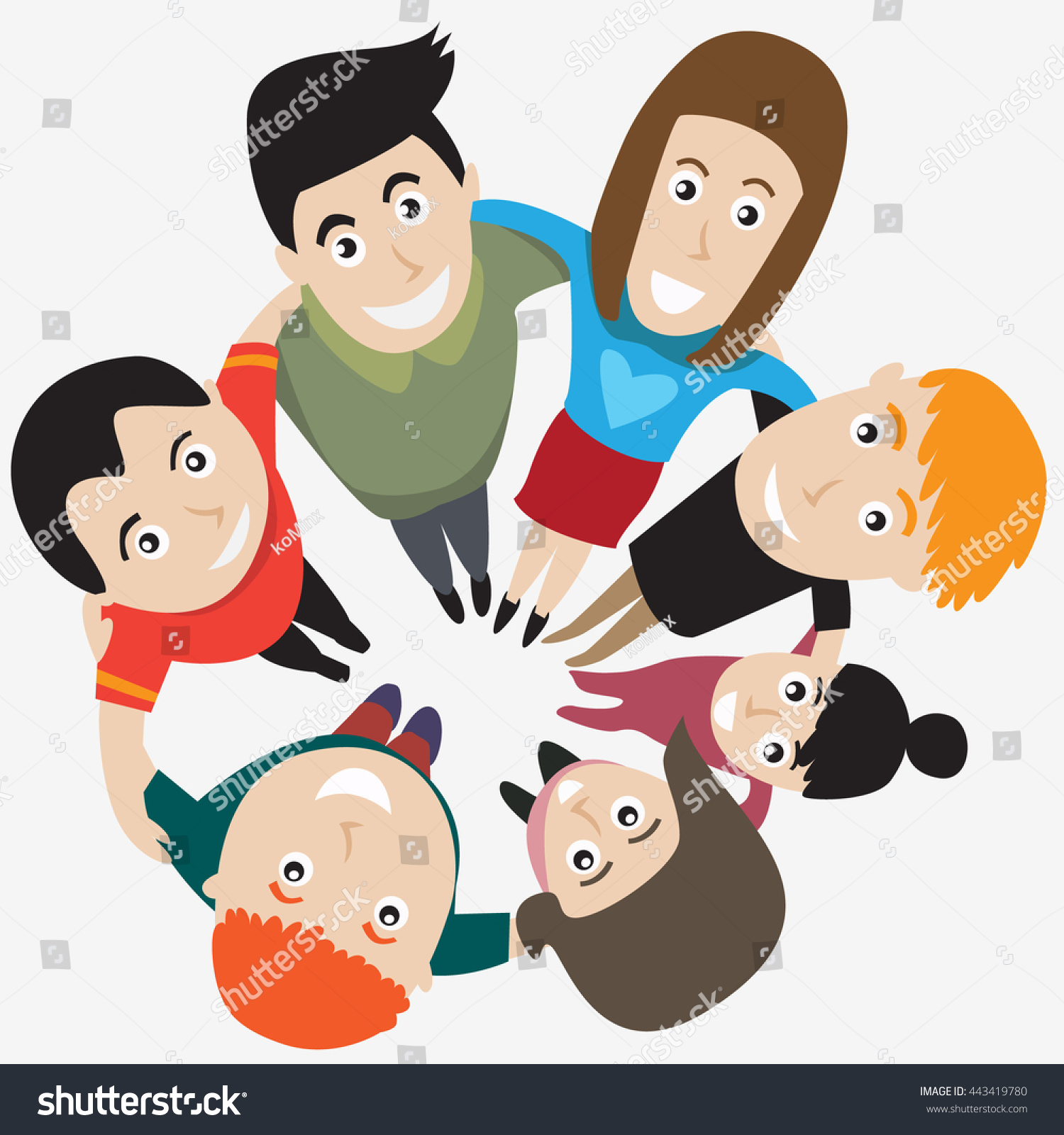 Family Hugging Hand Hand Together Brotherhood Stock Vector (Royalty ...