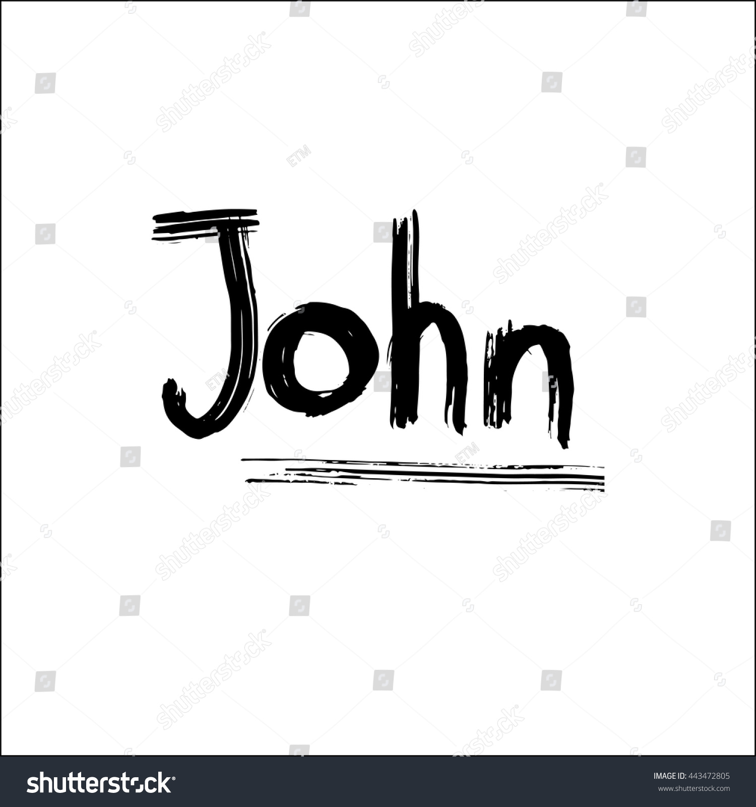 John Vector Illustration Male Nameblack White Stock Vector (Royalty ...