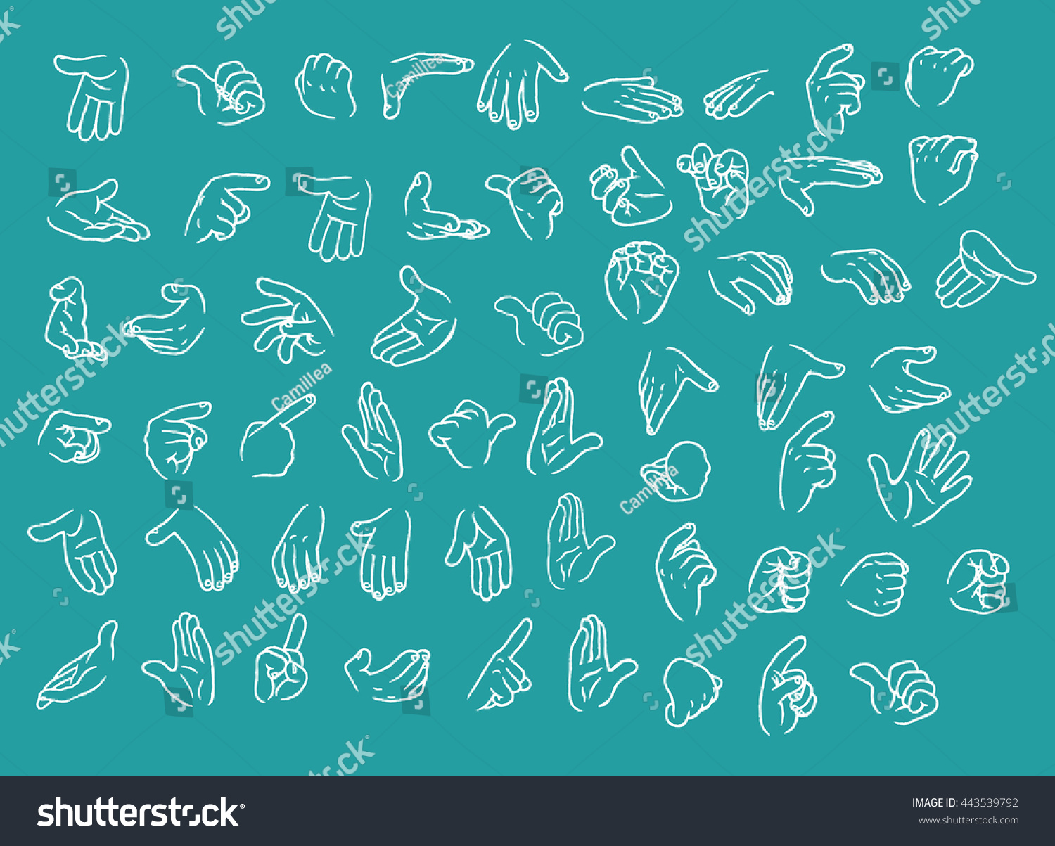 Vector Cartoon Hand Gestures Illustration Set Stock Vector Royalty Free 443539792 Shutterstock 2171