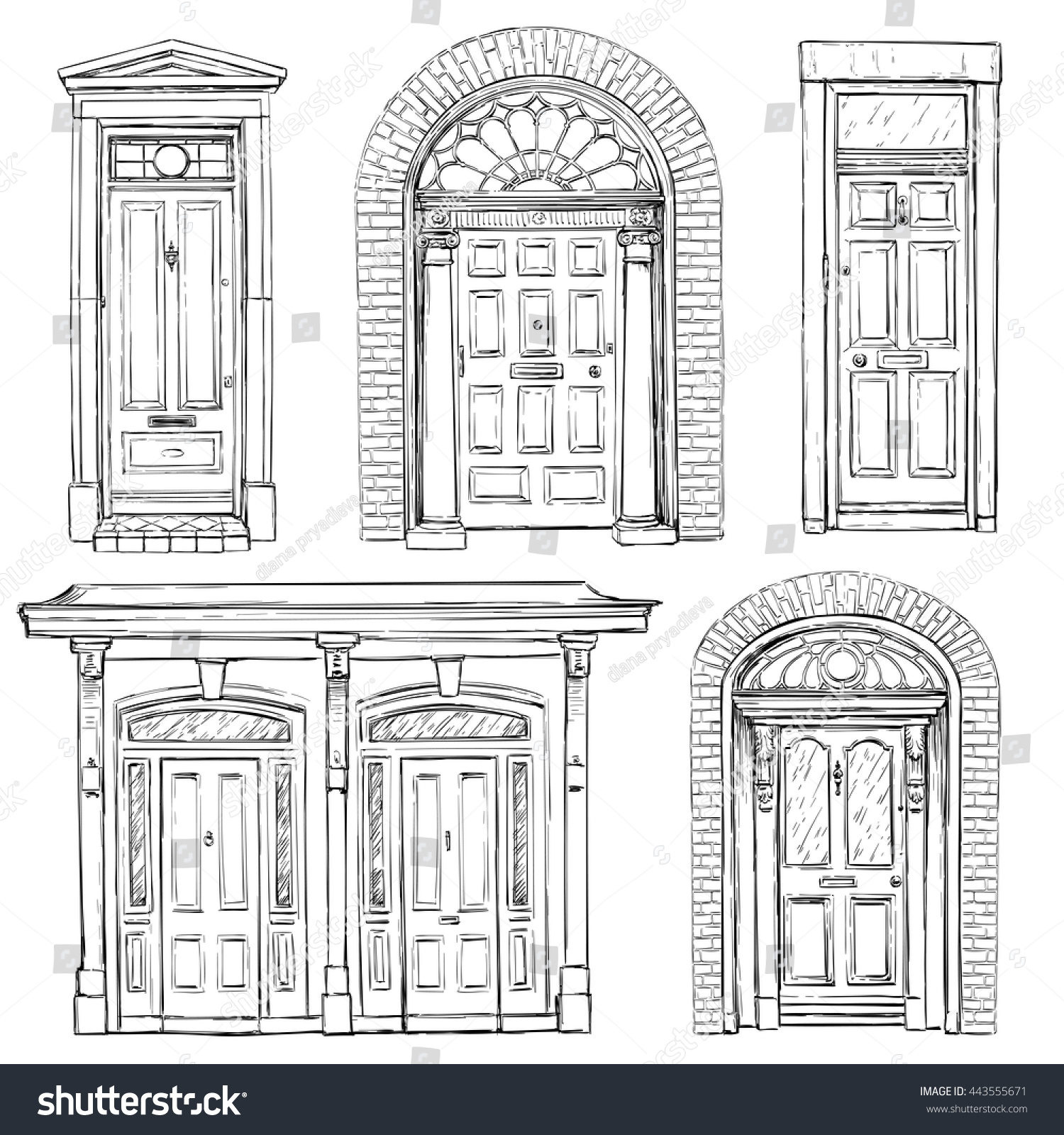Старинные двери Графика