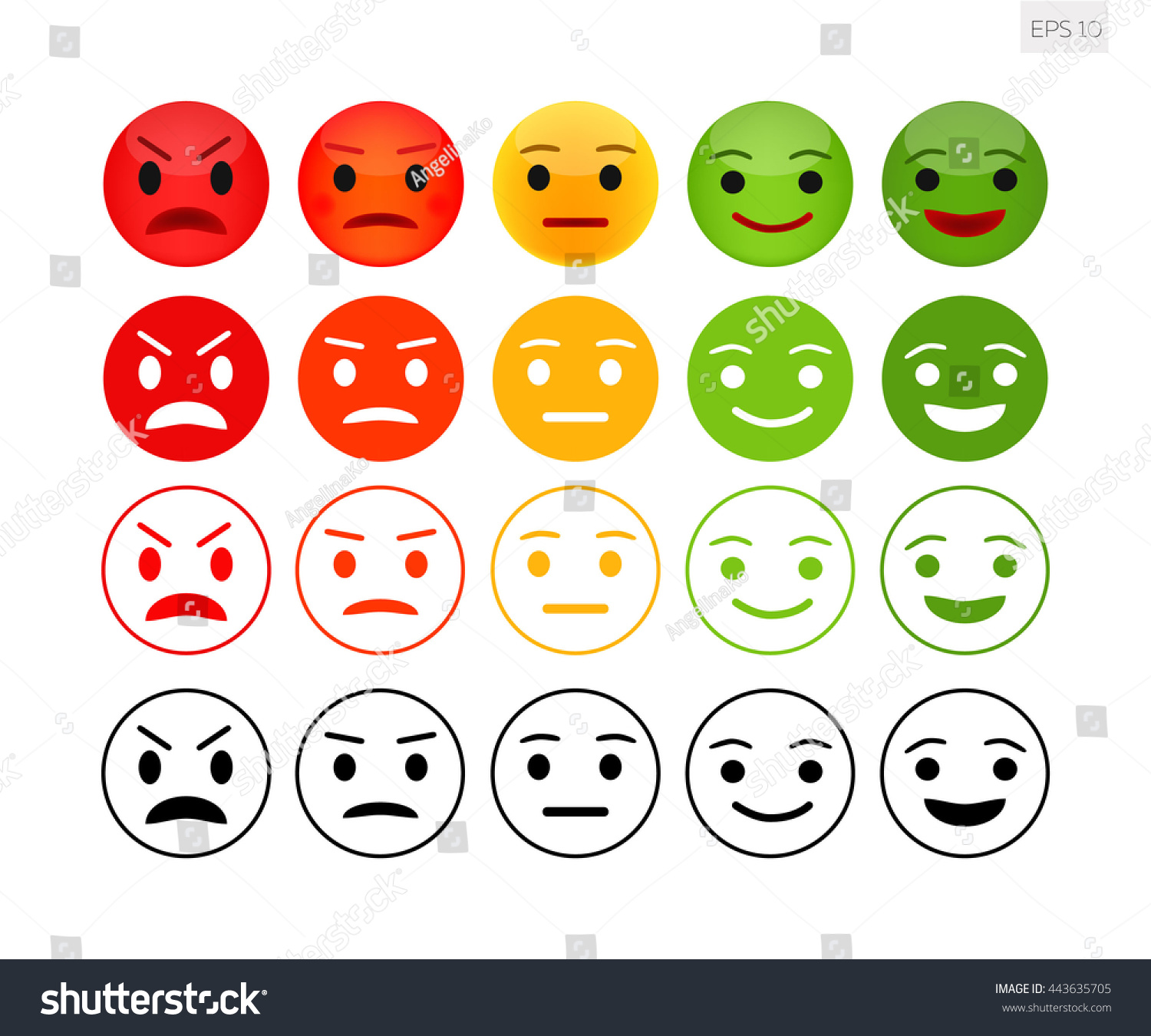 Iconic Illustration Satisfaction Level Range Assess Stock Vector ...