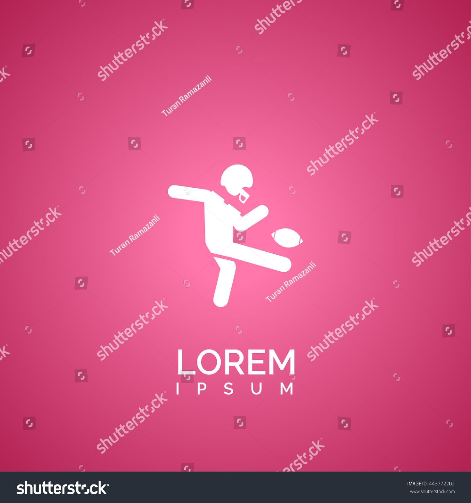 American Football Player Icon American Football Stock Vector Royalty Free 443772202 Shutterstock 5129