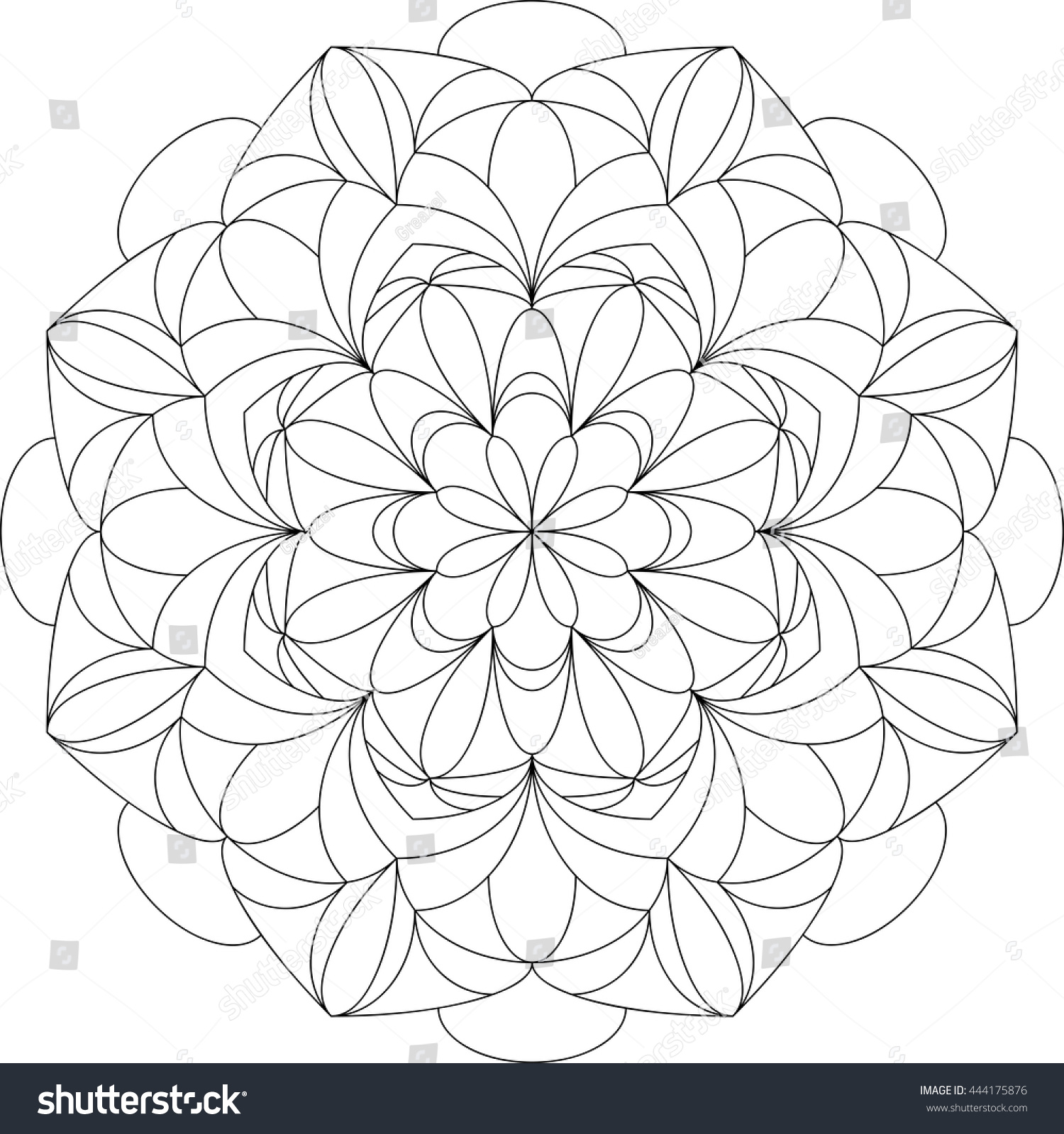 Mandala Meditation Coloring Book Adults Stock Vector (Royalty Free