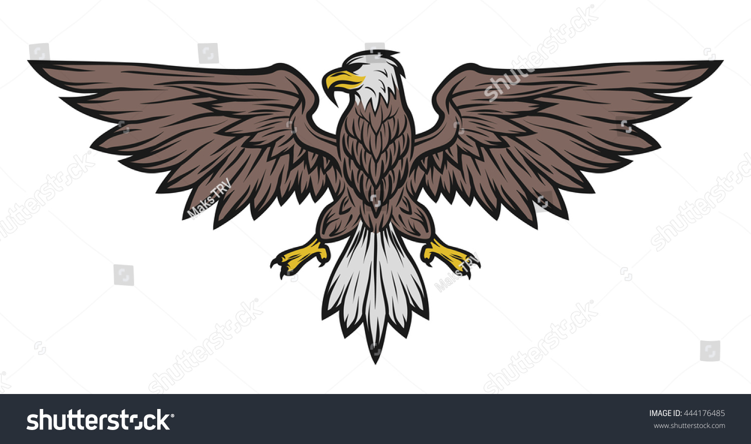 Eagle Mascot Spread Wings Illustration Vector Stock Illustration ...