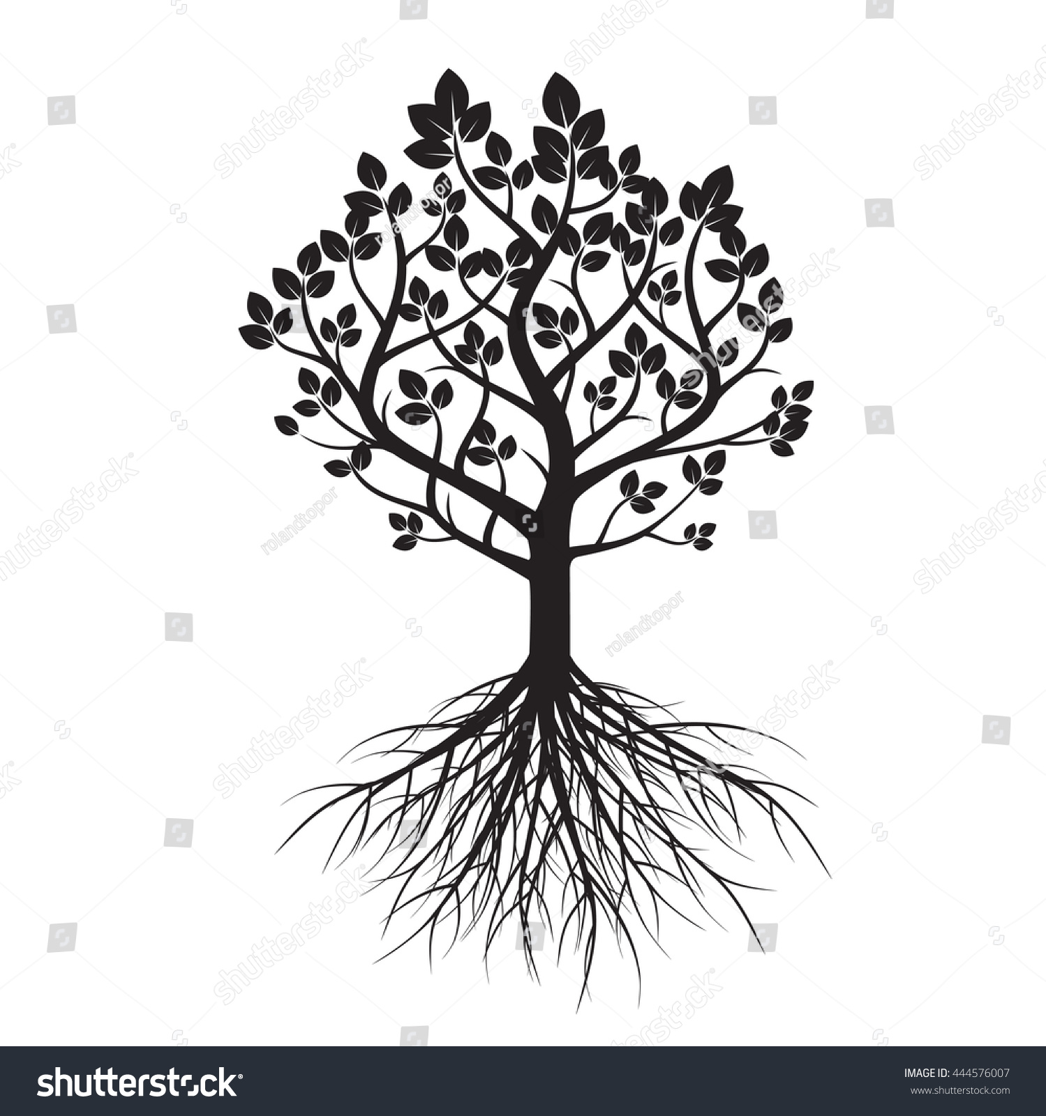 Shape Tree Roots Vector Illustration Stock Vector (Royalty Free ...