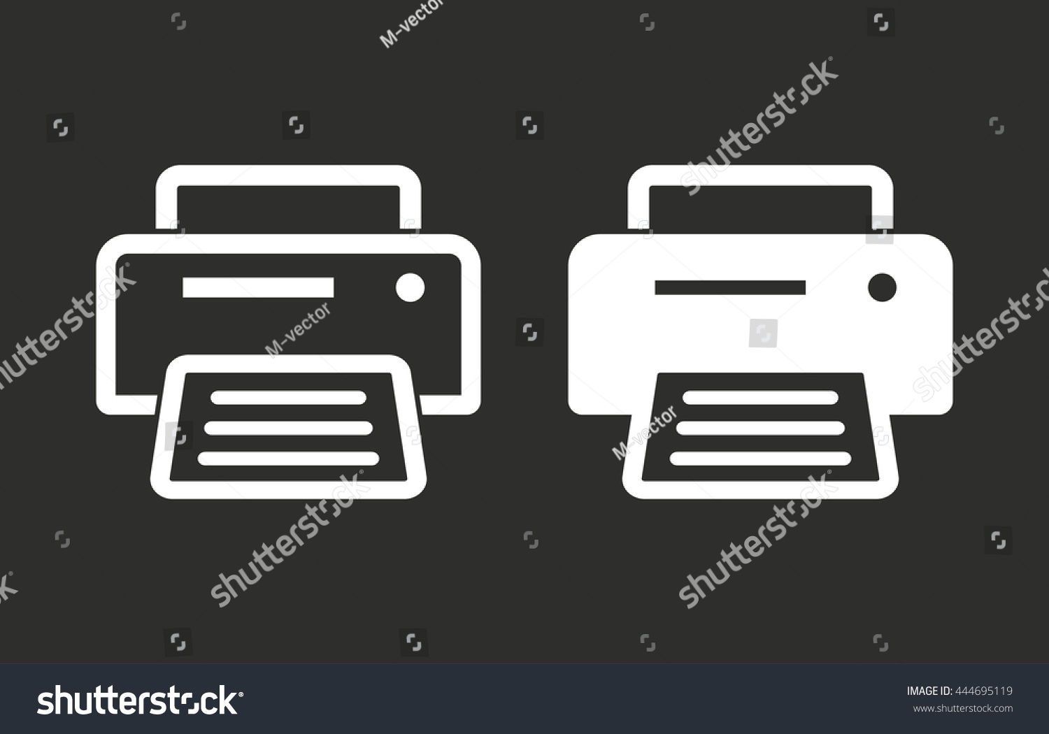 Printer Vector Icon White Illustration Isolated Stock Vector (Royalty ...