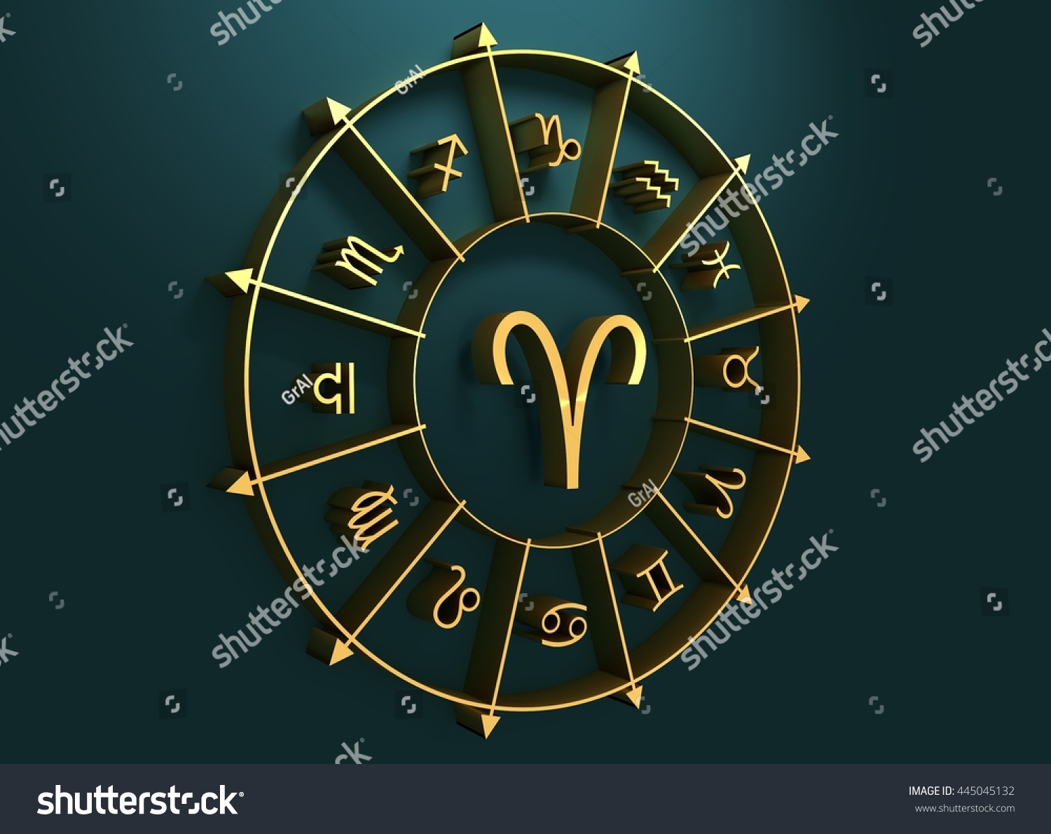 Ram Astrology Sign Golden Astrological Symbol Stock Illustration ...