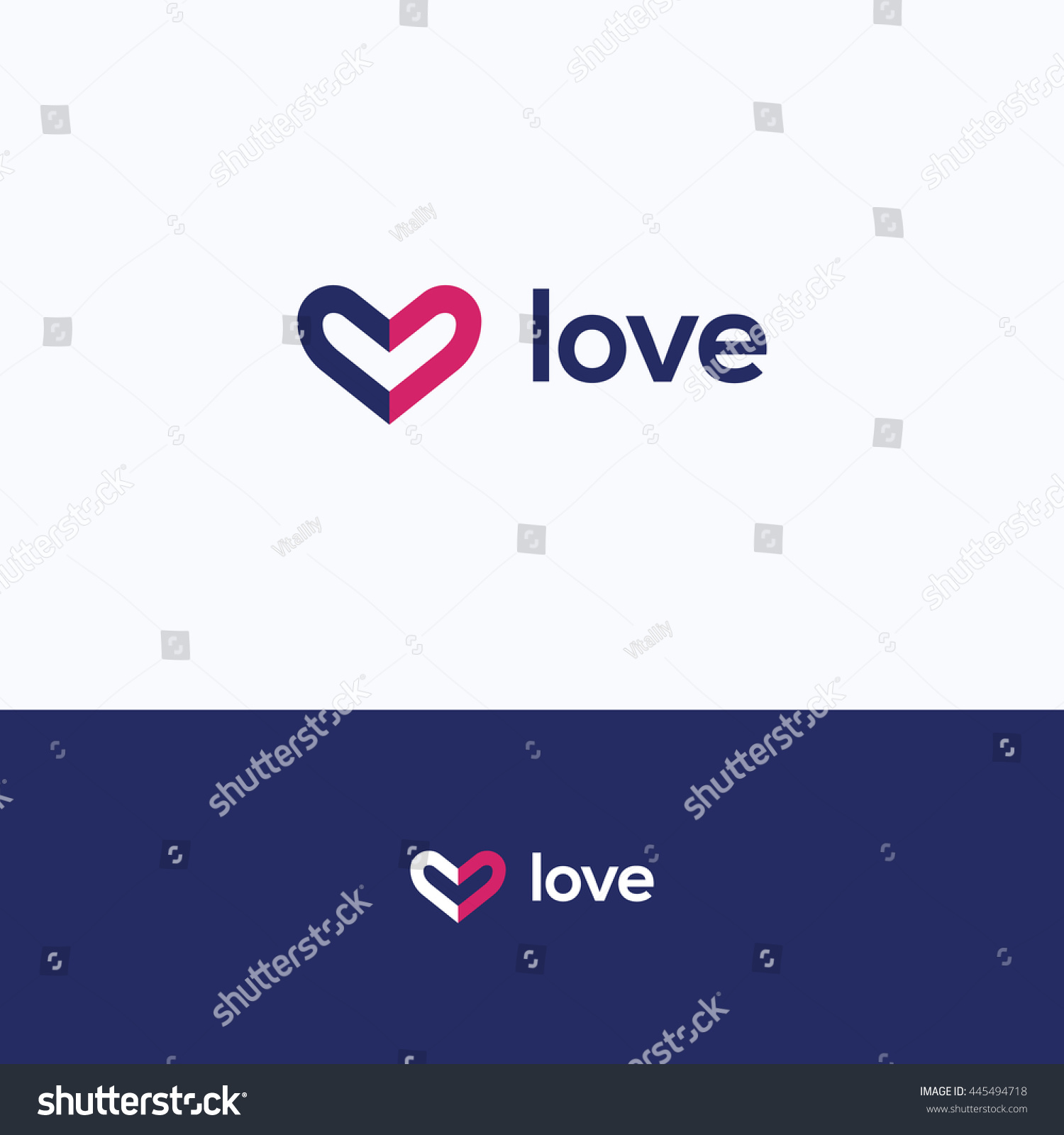 Love Heart Logo Stock Vector (Royalty Free) 445494718 | Shutterstock