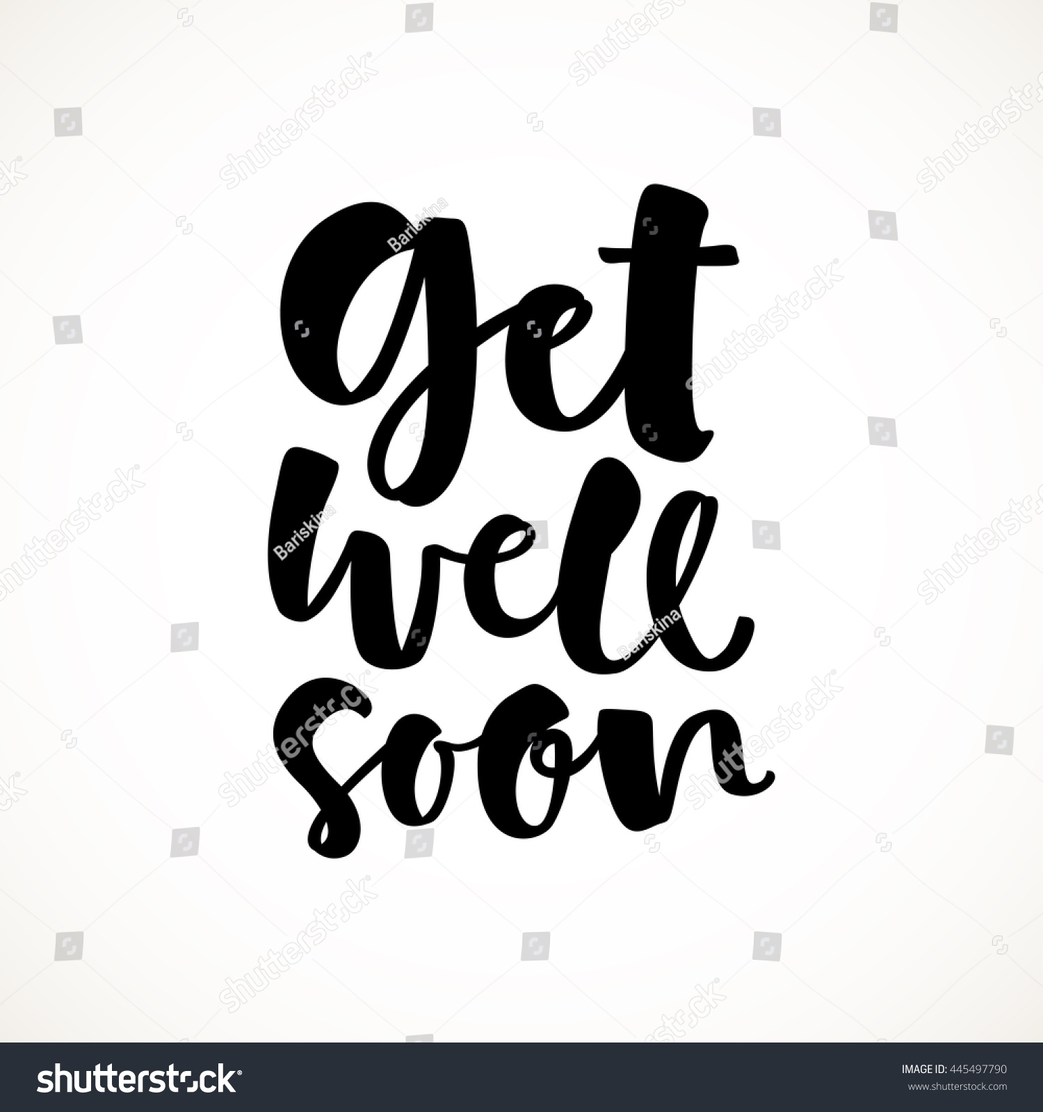 Get Well Soon Vector Lettering Card Stock Vector (royalty Free 