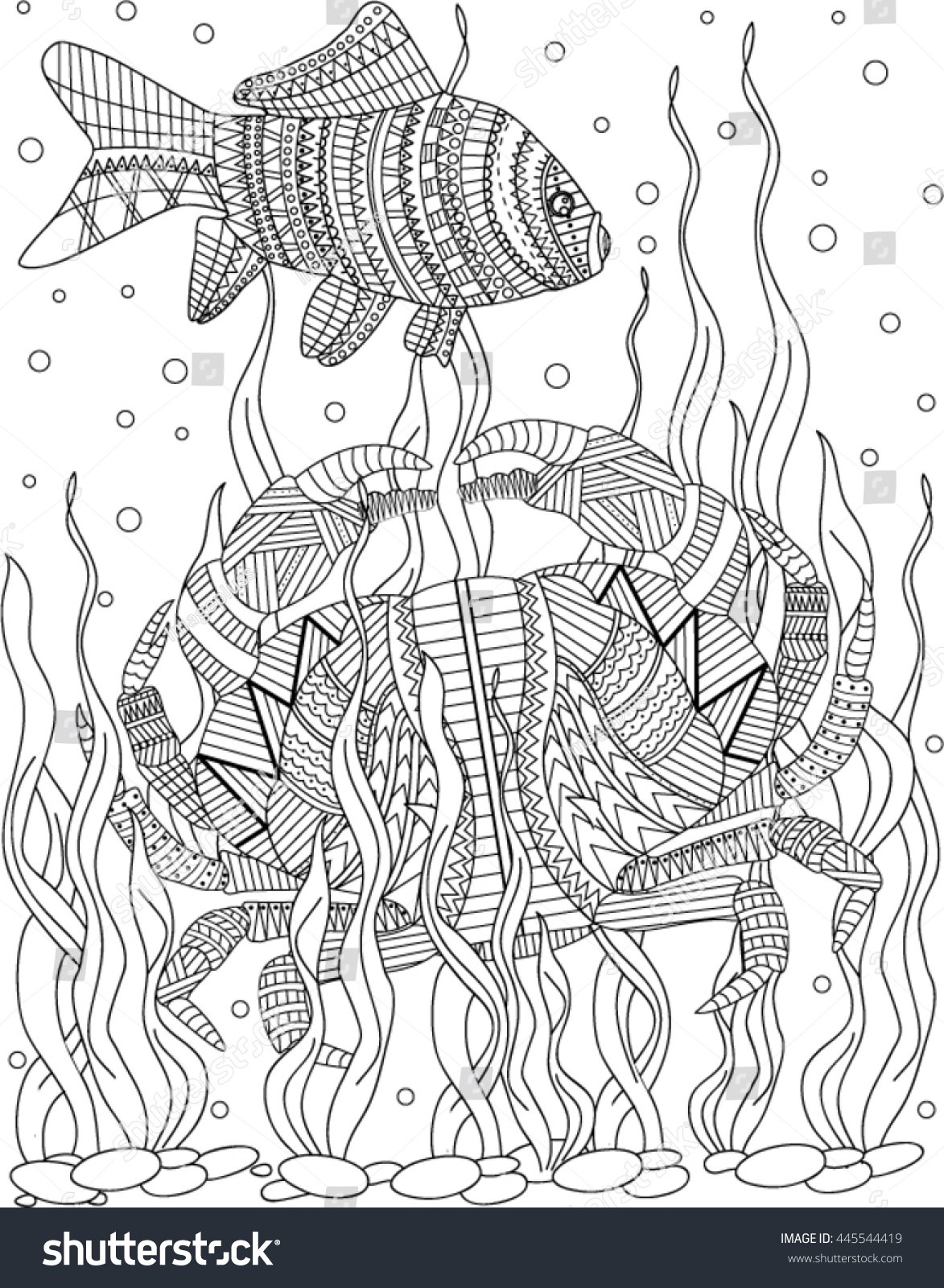 Crab Coloring Page Stock Vector (Royalty Free) 445544419 | Shutterstock