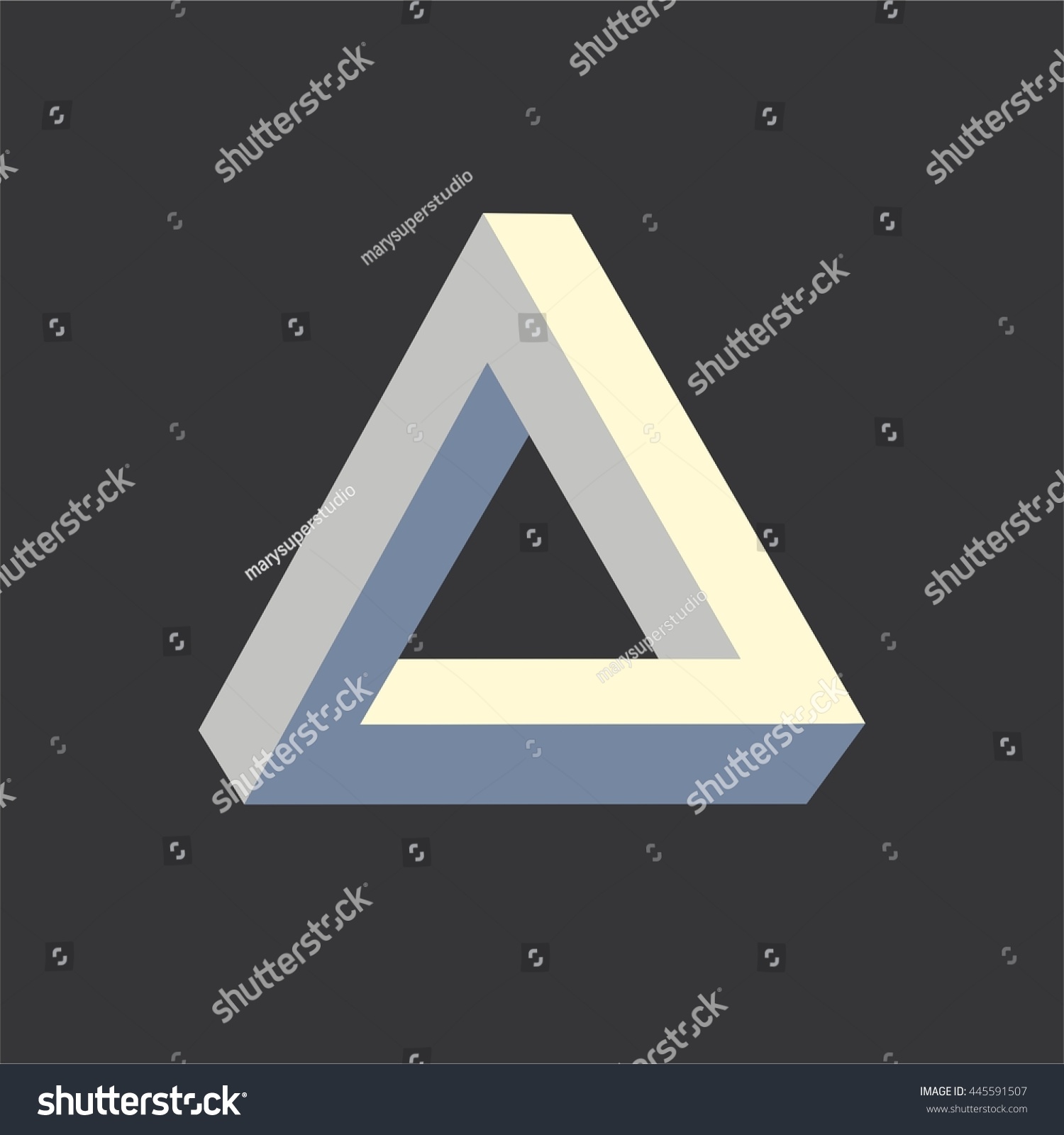 Optical Illusion Triangle Icon Penrose Geometric Stock Vector Royalty Free 445591507 3511