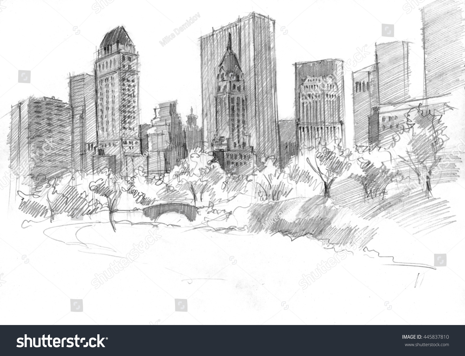 Рисунок города карандашом сверхус рекрй