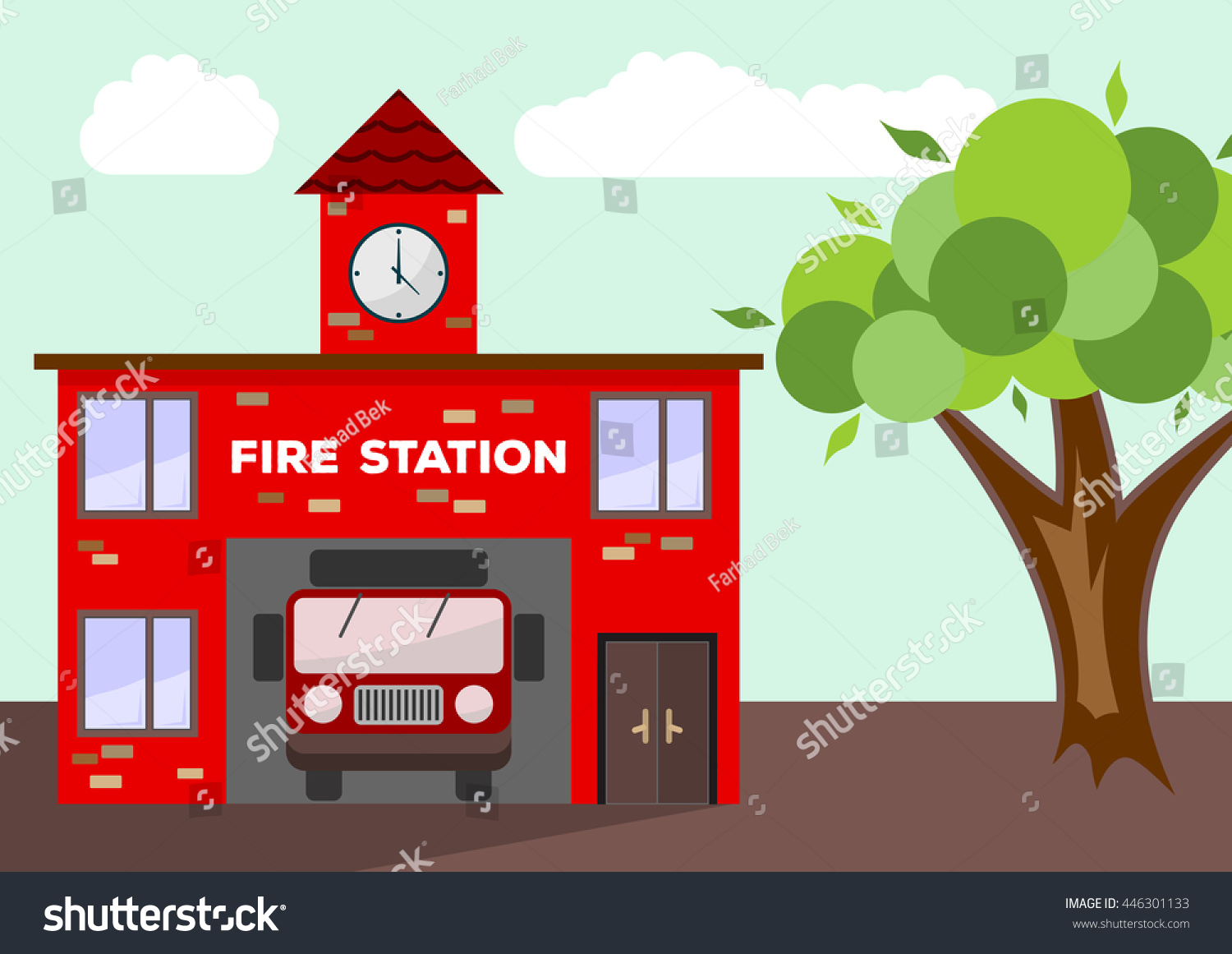 Fire Station cartoon