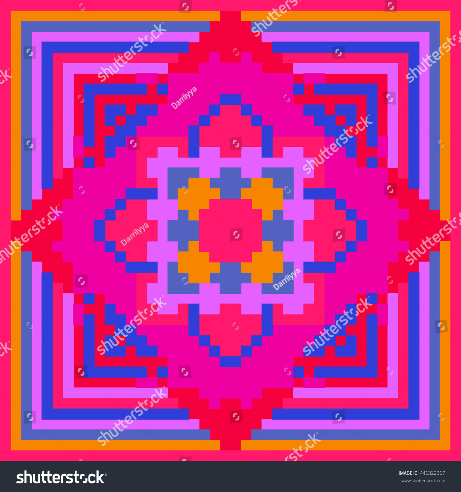 Pixel Art Geometric Pattern Vector Illustration Stock Vector (Royalty ...