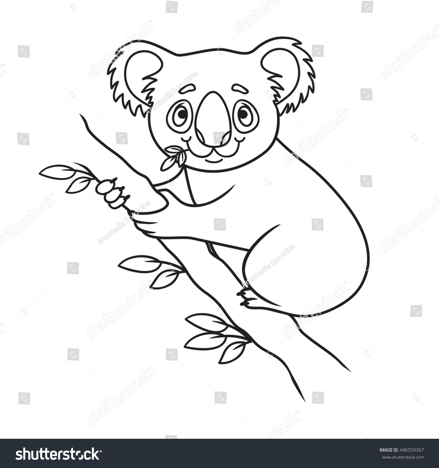 Cartoon Koala Coloring Book Vector Illustration Stock Vector (Royalty ...