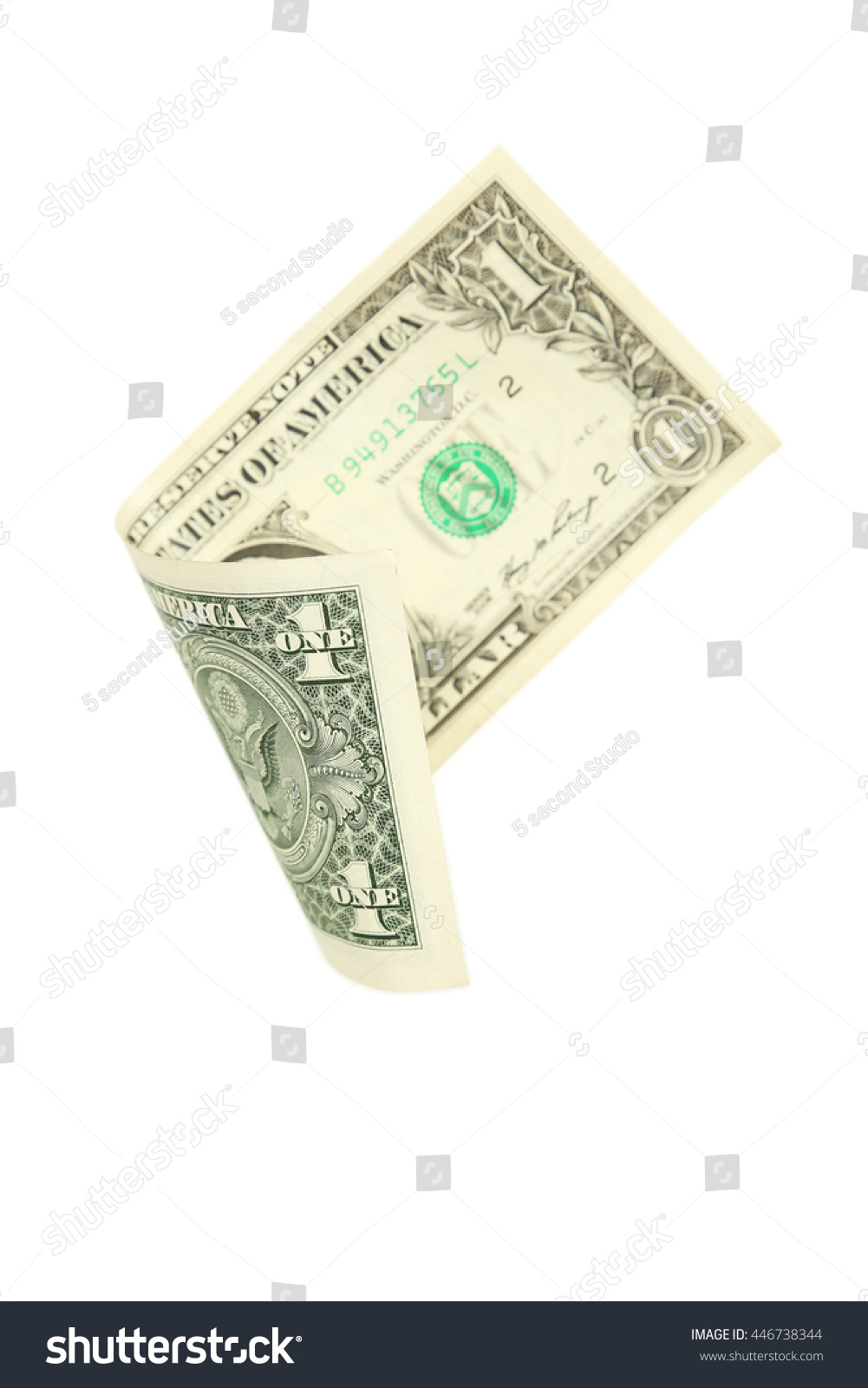 One Dollar Bill Falling On White Stock Photo 446738344 | Shutterstock