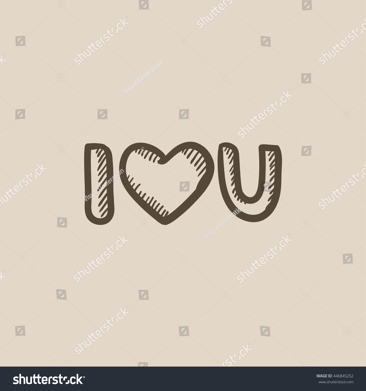 Abbreviation Love You Vector Sketch Icon Stock Vector (Royalty Free ...