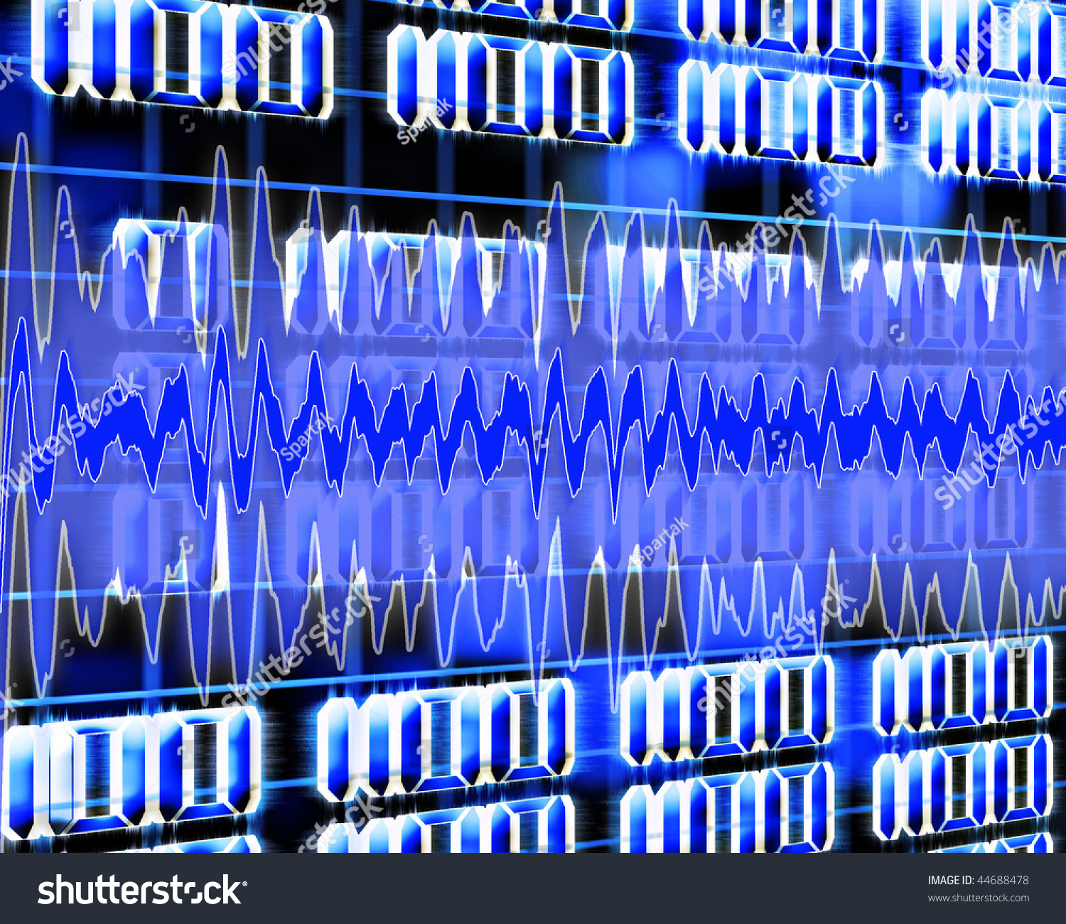 Illustration Binary Code Sound Wave Stock Illustration 44688478 ...