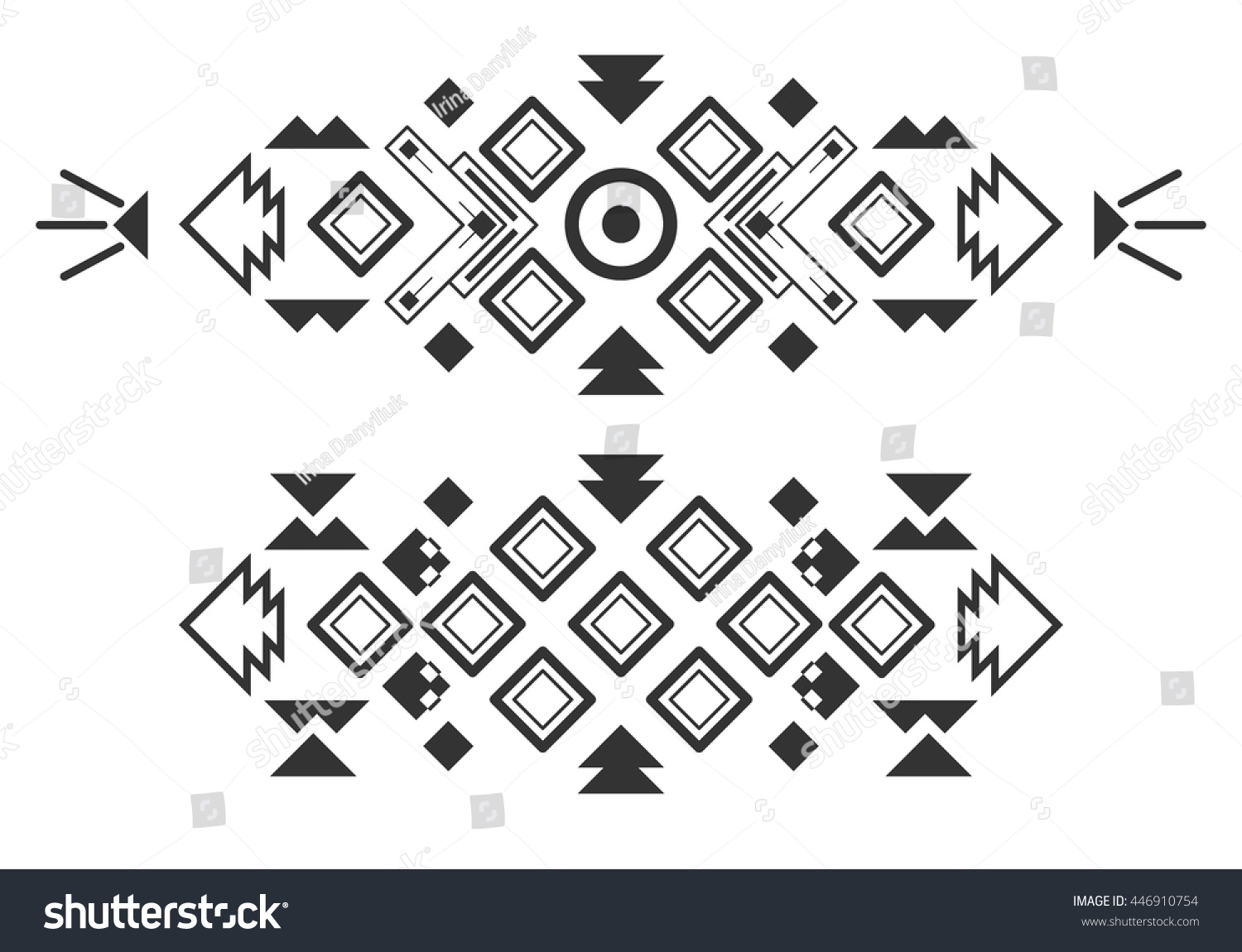 Vector Tribal Elements Ethnic Collection Aztec Stock Vector (Royalty ...
