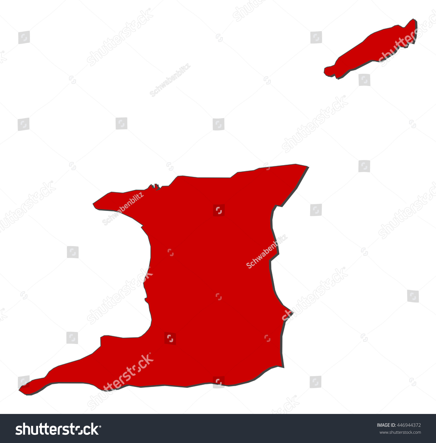 Map Trinidad Tobago Stock Vector Royalty Free 446944372 Shutterstock 8355