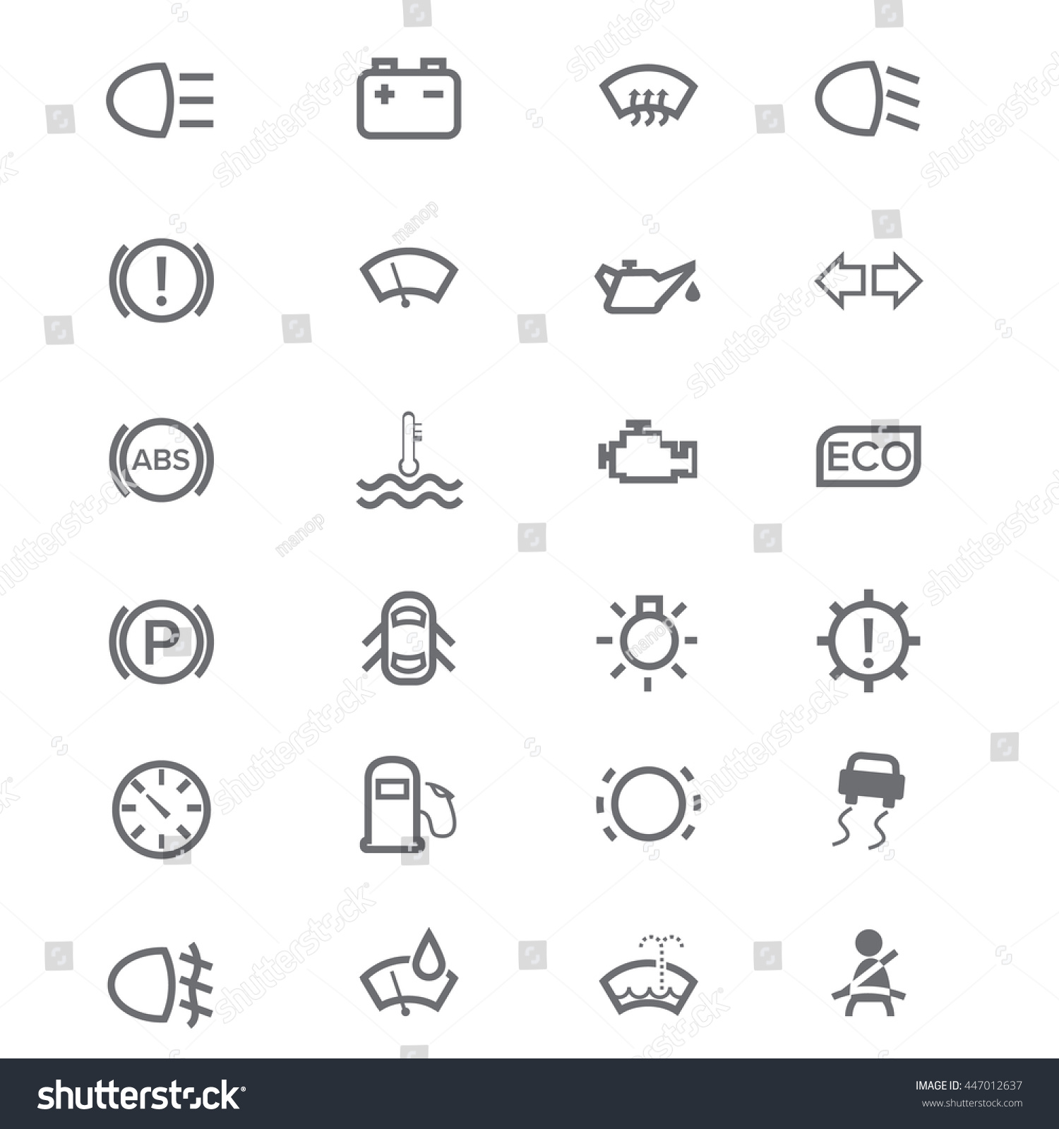 Set Icon Car Interface Dashboard Vector Stock Vector (Royalty Free ...