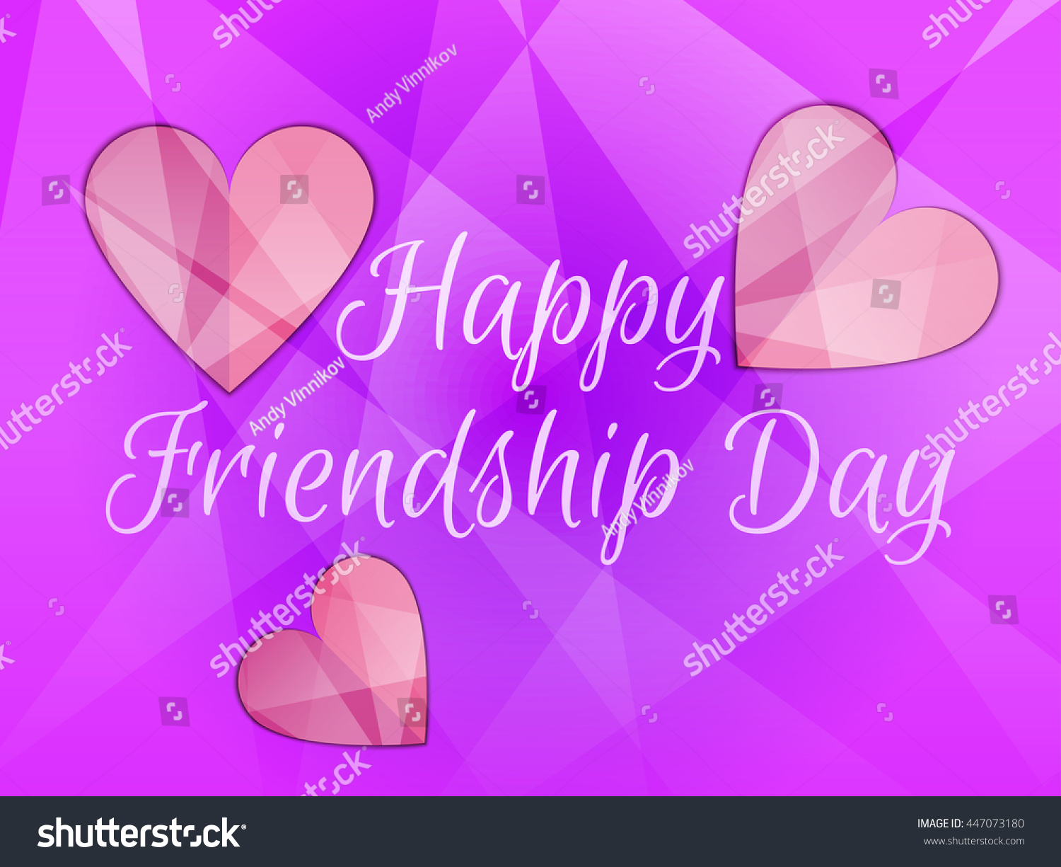 Happy Friendship Day Heart Rays Light Stock Vector (Royalty Free ...