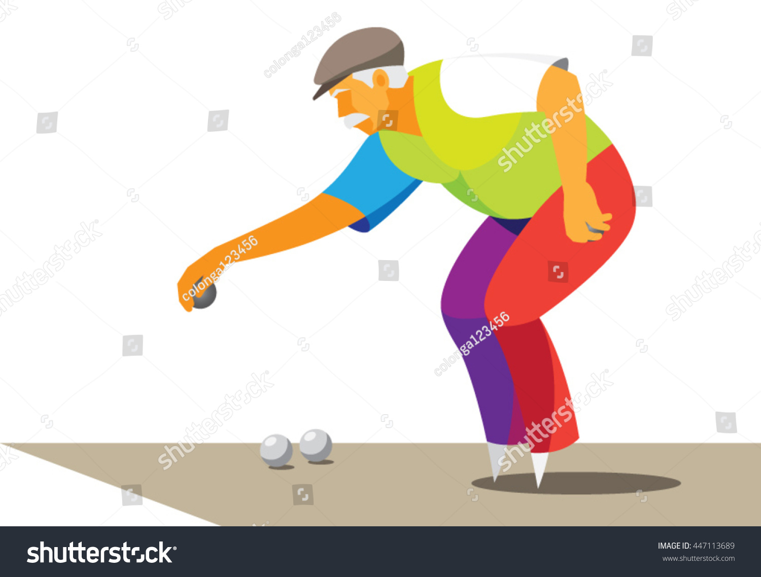 Old Man Throws Ball Old French Stock Vector (royalty Free) 447113689 