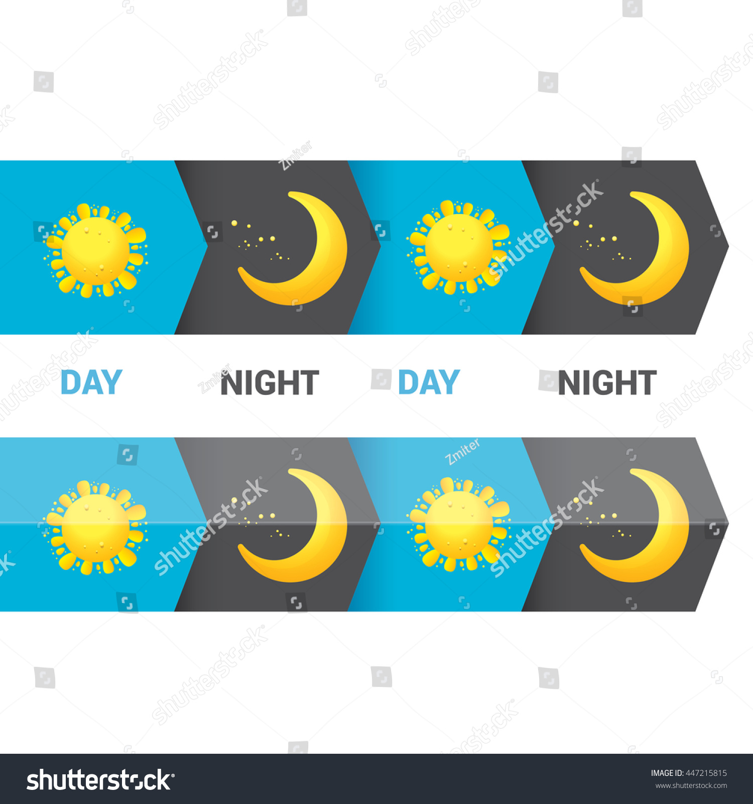 Sun Moon Sky Day Night Vector Stock Vector Royalty Free 447215815 Shutterstock 2750