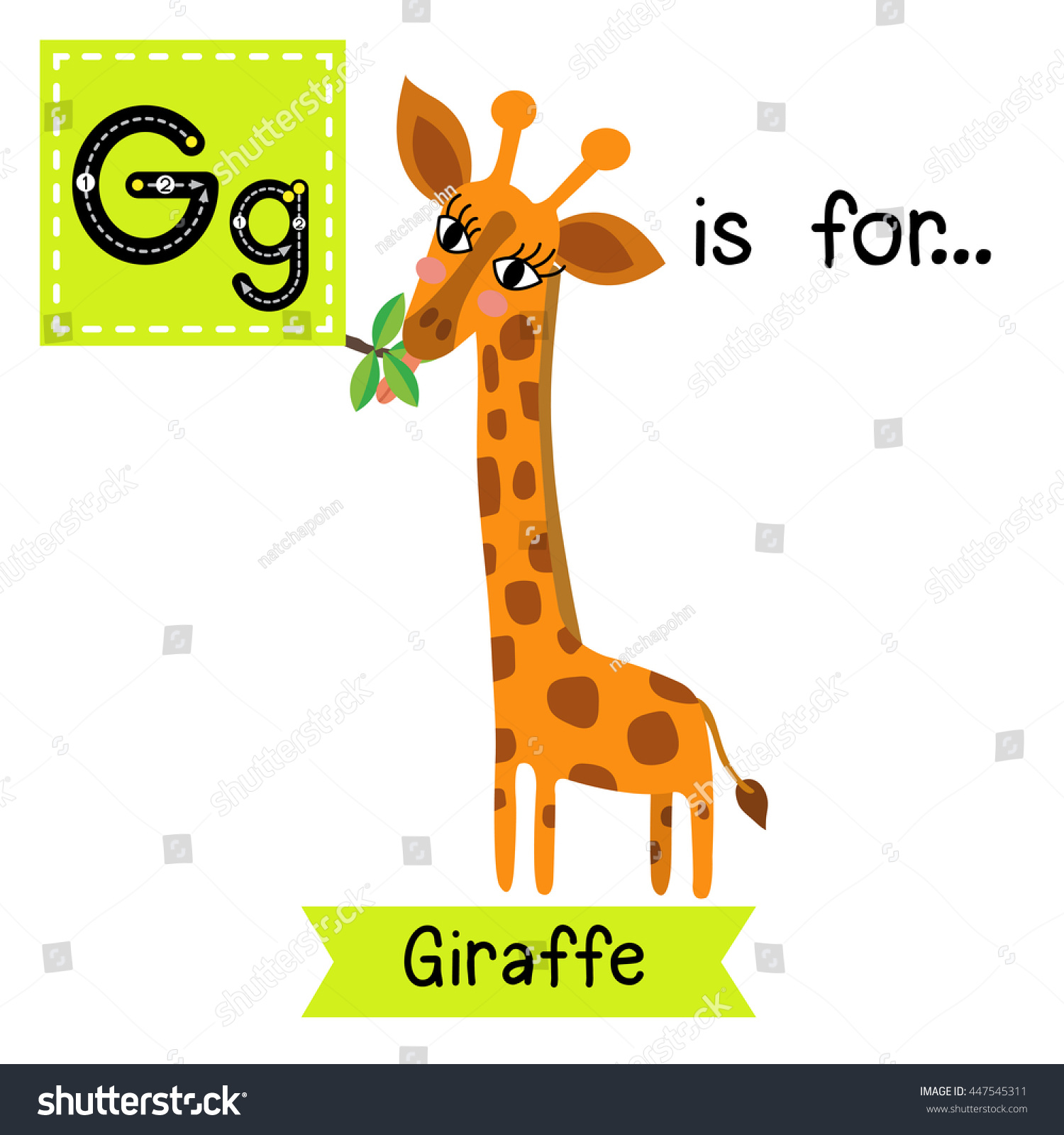 Cute Children Zoo Alphabet G Letter Stock Vector (Royalty Free ...