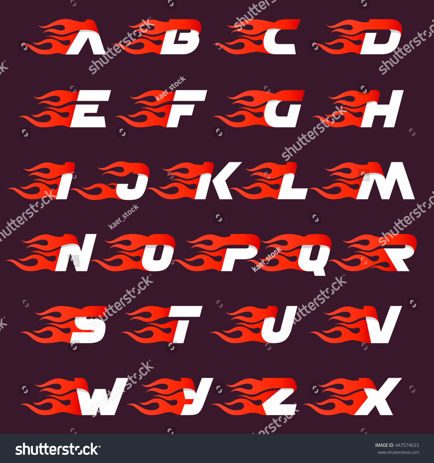 Fast Fire Alphabet Letters Logo On Stock Vector (Royalty Free ...