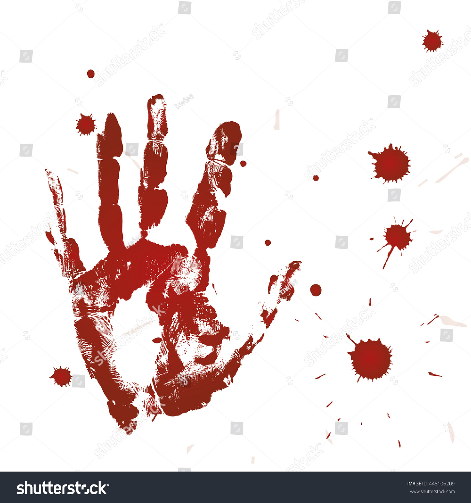 Blood Print Hand Bloodstains Stock Vector (Royalty Free) 448106209 ...