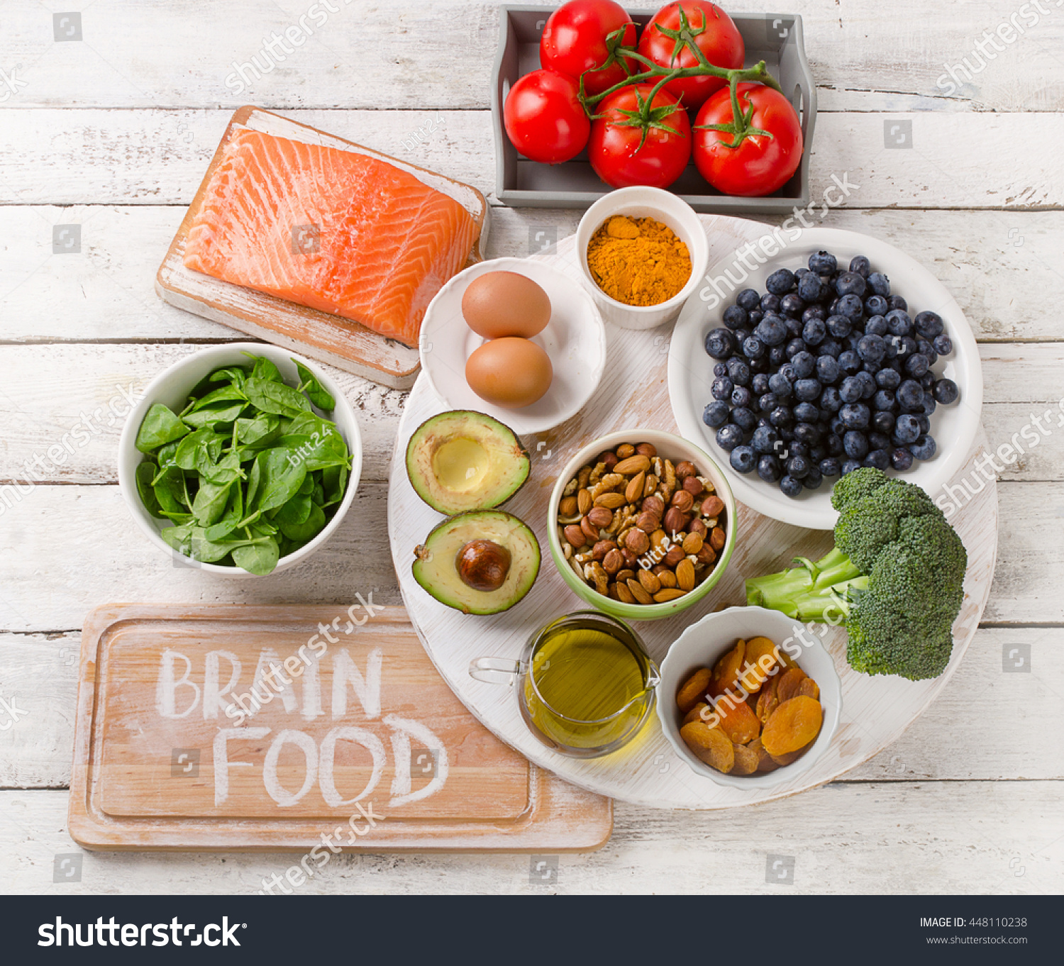 Foods Boost Brainpower Top View Stock Photo 448110238 | Shutterstock