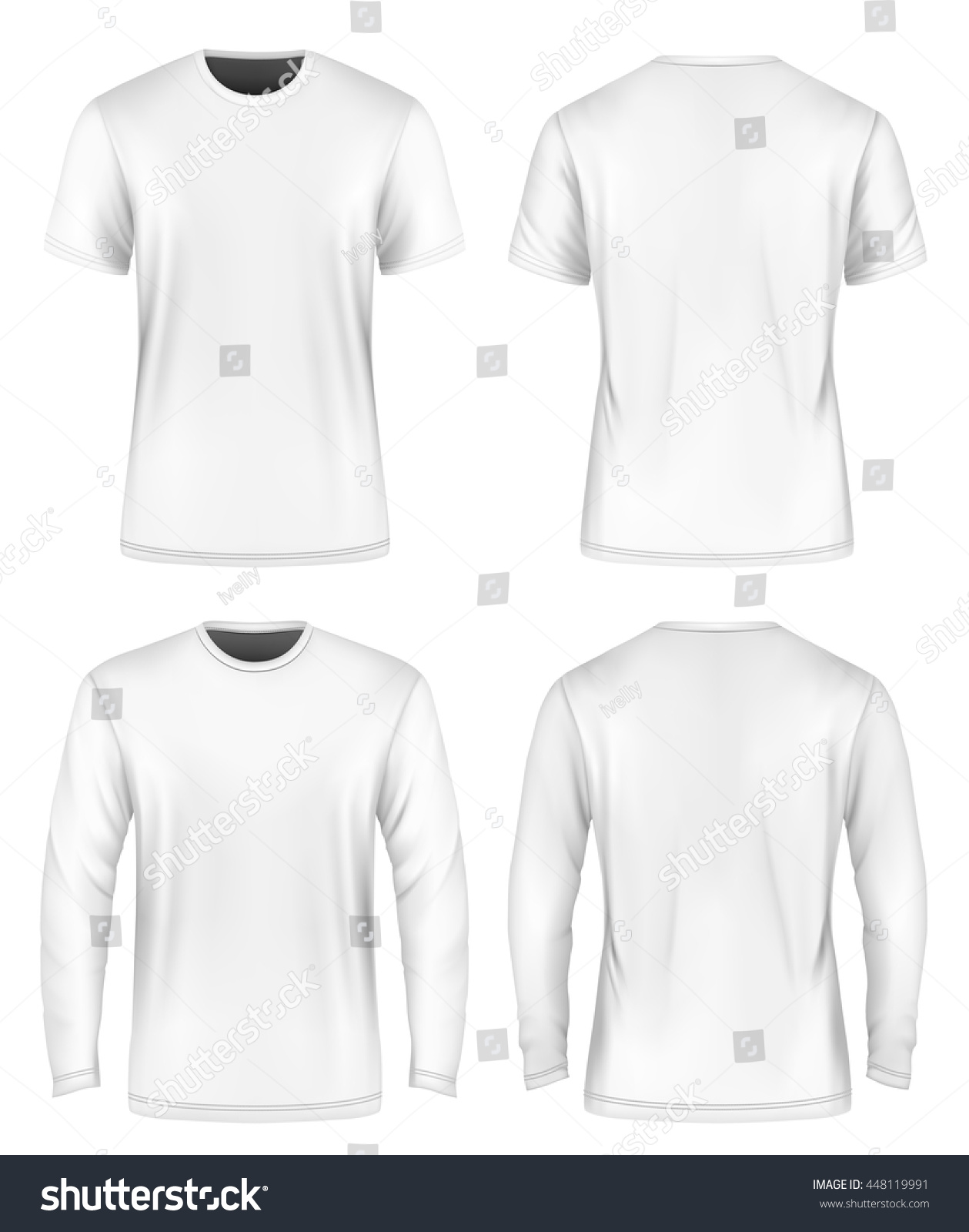 Mens White Tshirt Vector Illustration Fully Stock Vector (Royalty Free ...