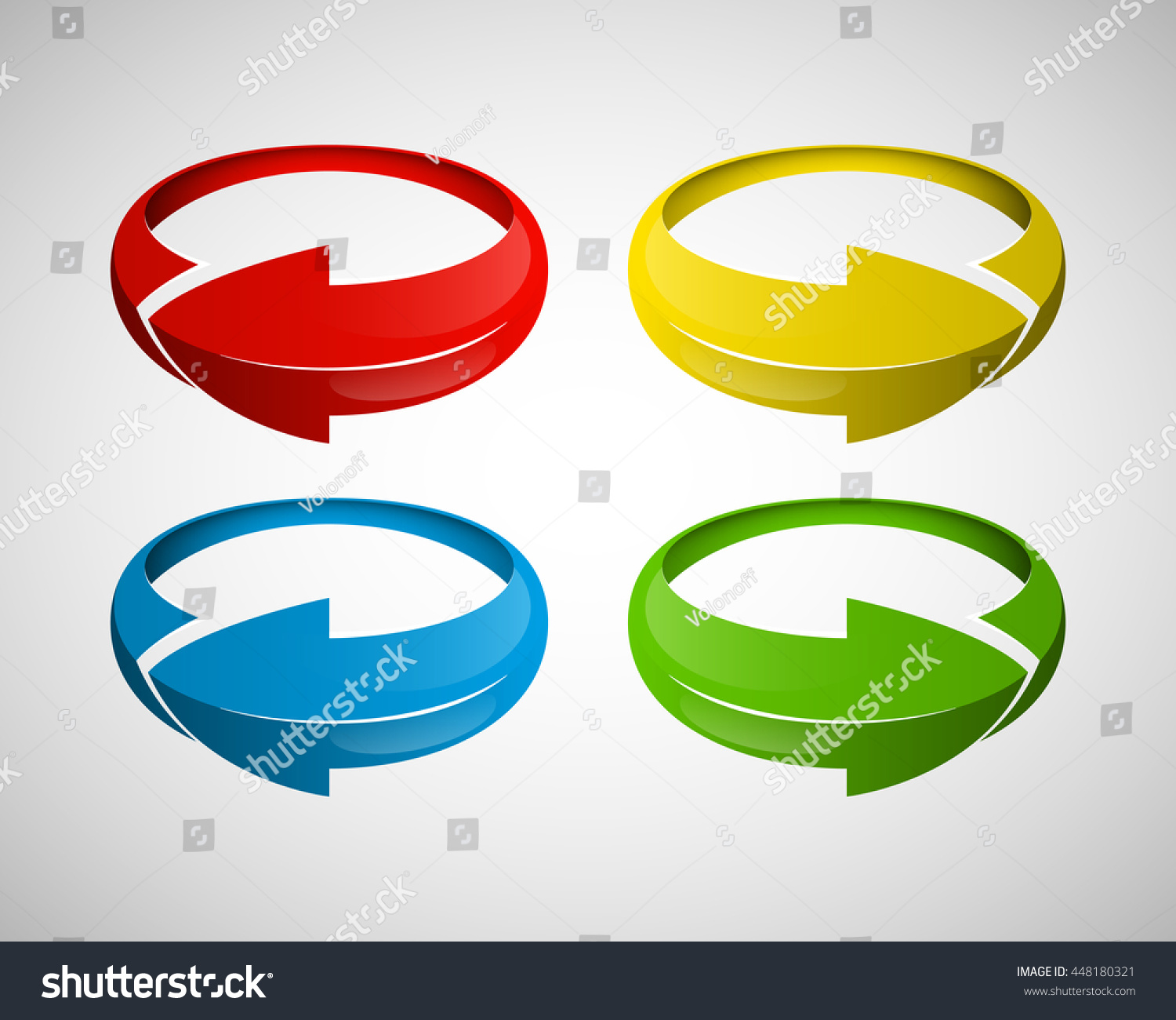 Four Curved Arrow 4 Direction Banner Stock Vector (Royalty Free ...