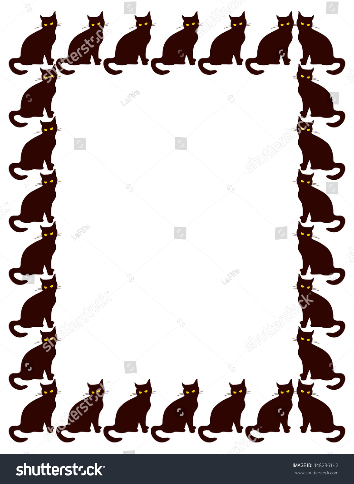 Vertical Frame Black Cat Silhouette Custom Stock Vector (Royalty Free ...