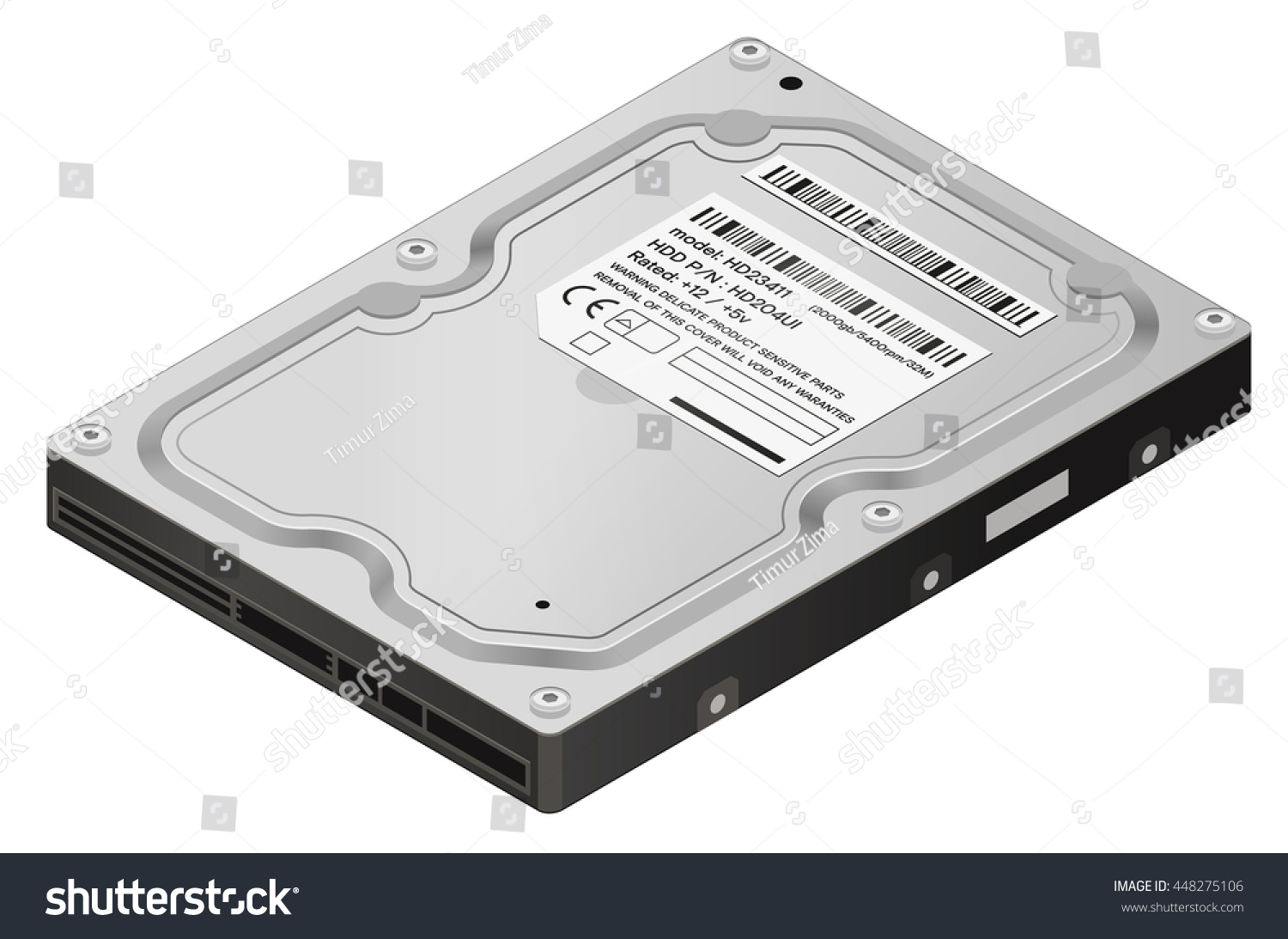 Hard Disk Drive Isometric Vector Illustration Stock Vector Royalty