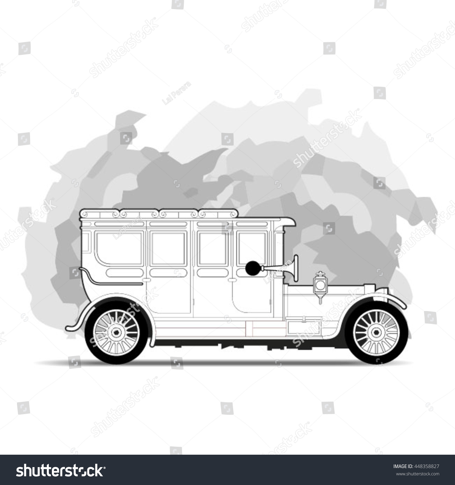 Outlined Antique Carvector Drawing 스톡 벡터(로열티 프리) 448358827 | Shutterstock