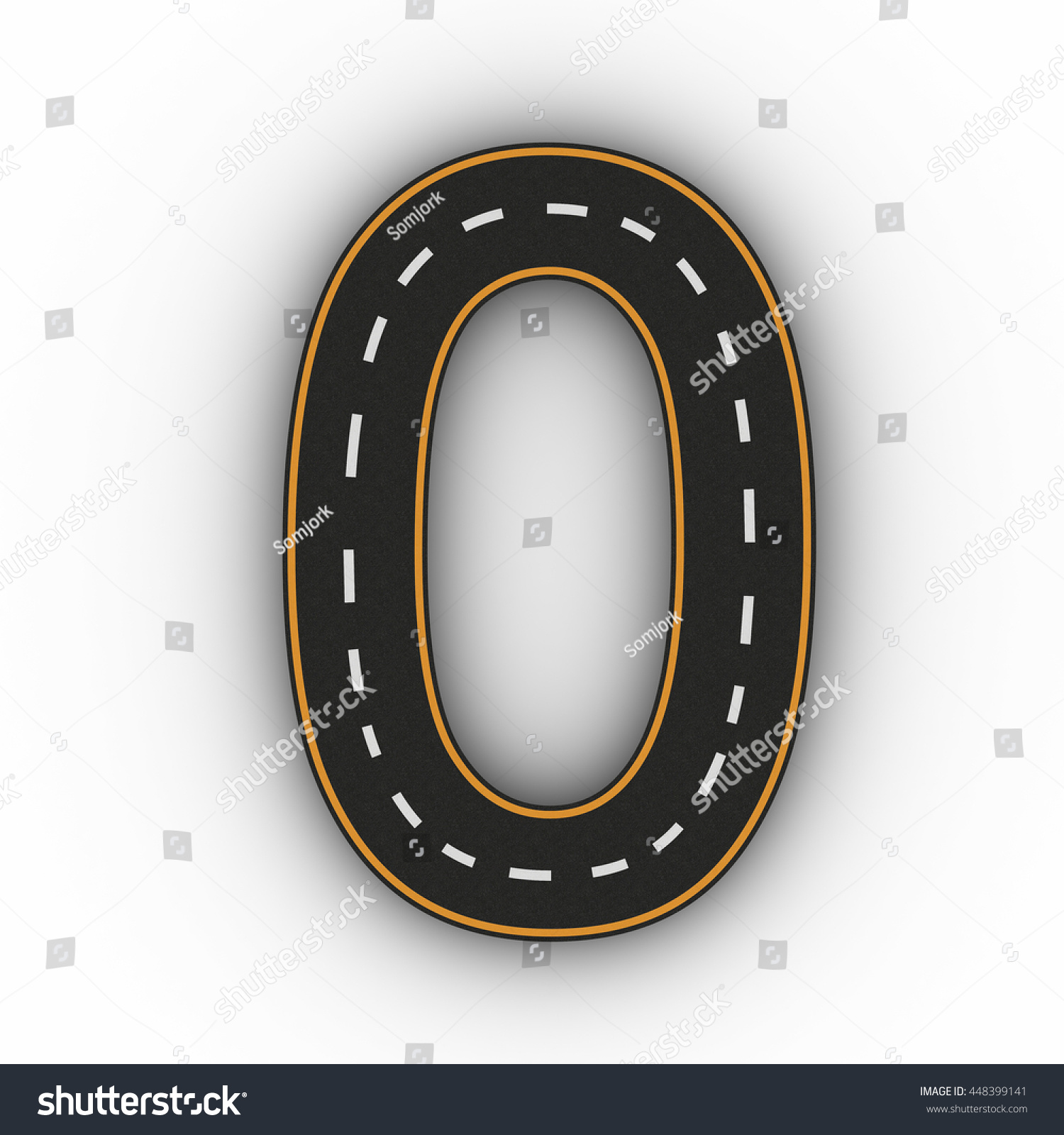 Number Zero Symbols Figures Form Road Stock Illustration 448399141 ...